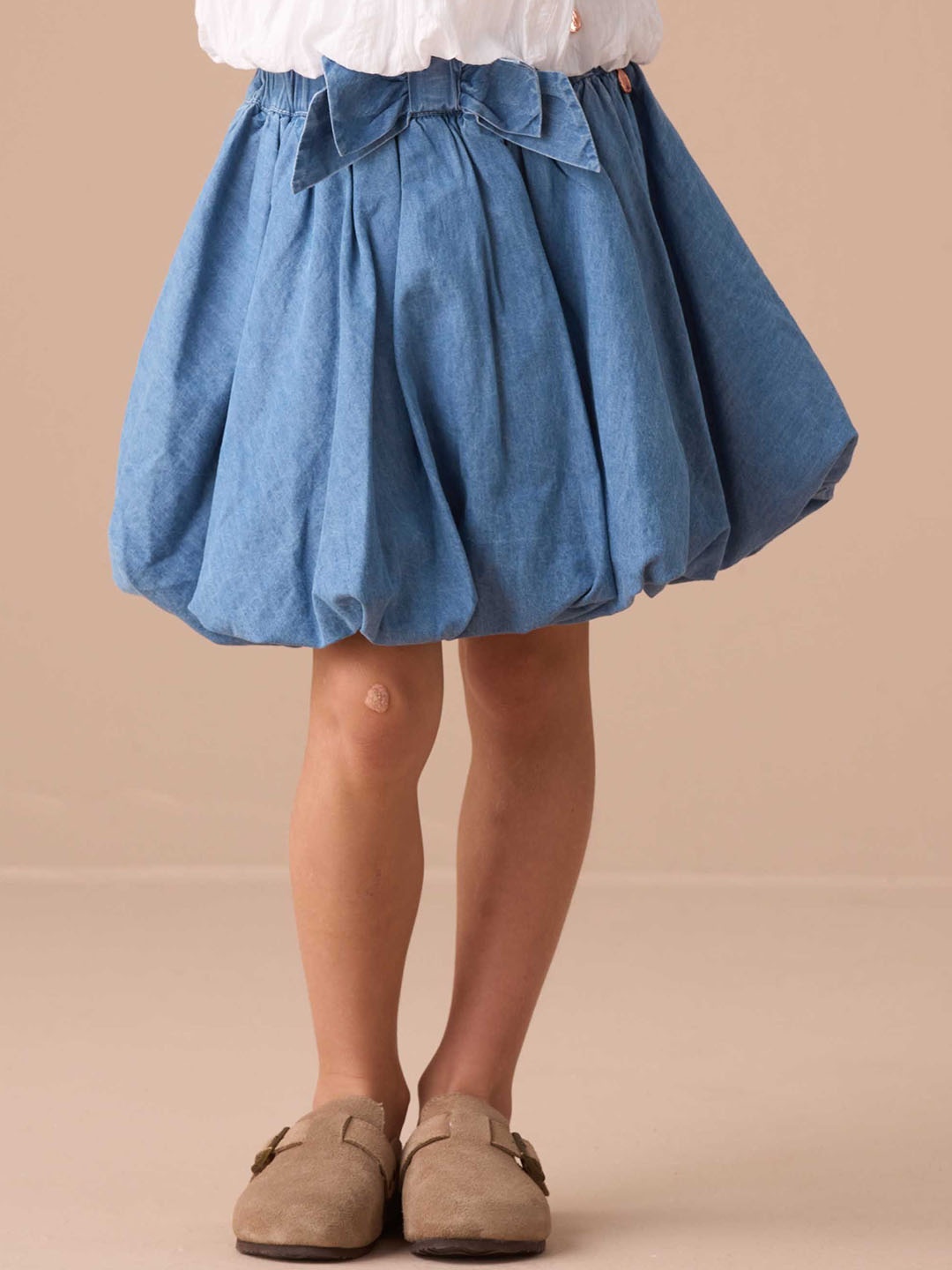 

Angel & Rocket Girls Regular Fit Annie Puffball Denim Skirt, Blue