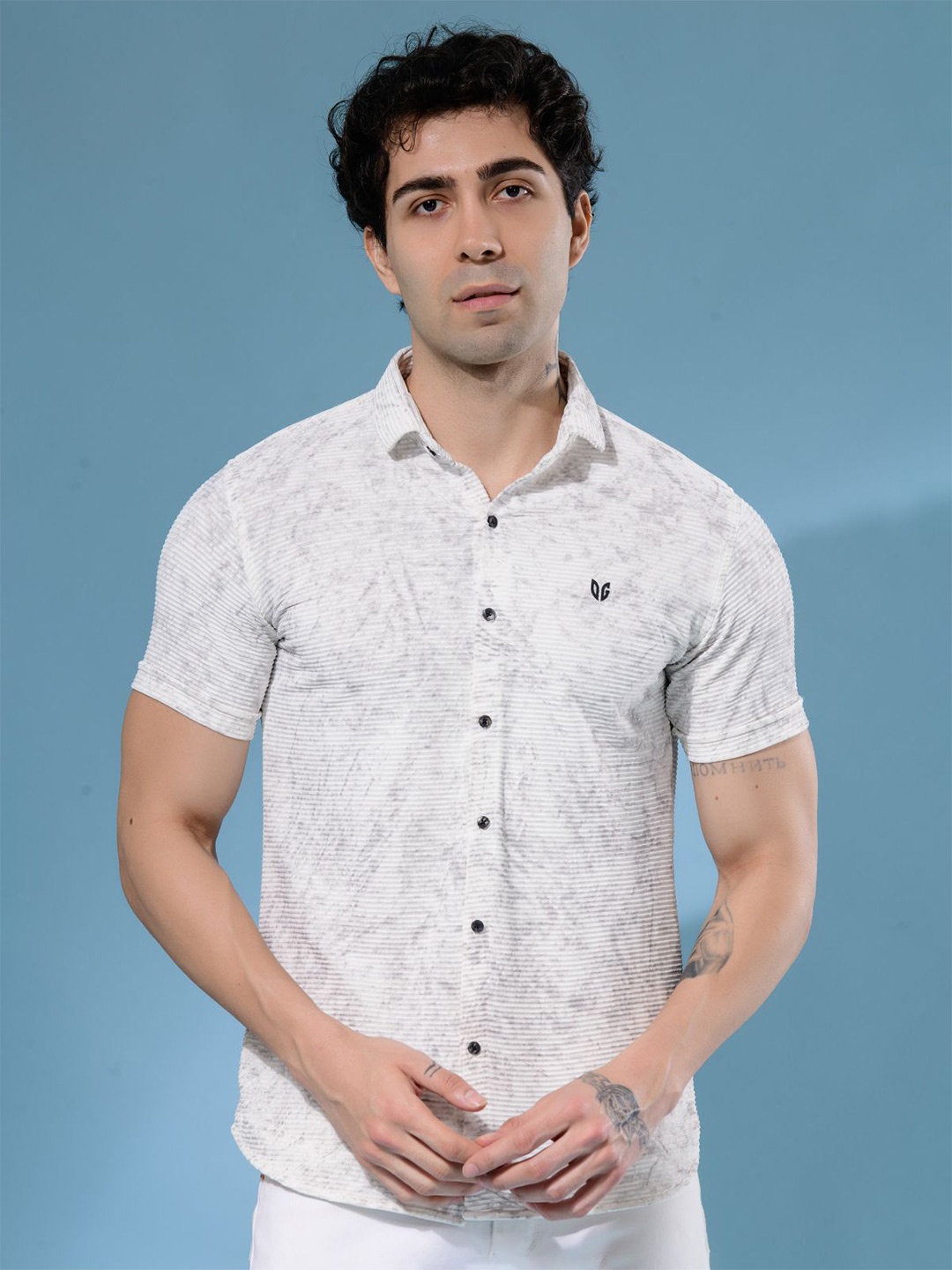 

Albion By CnM Men Comfort Opaque Casual Shirt, White