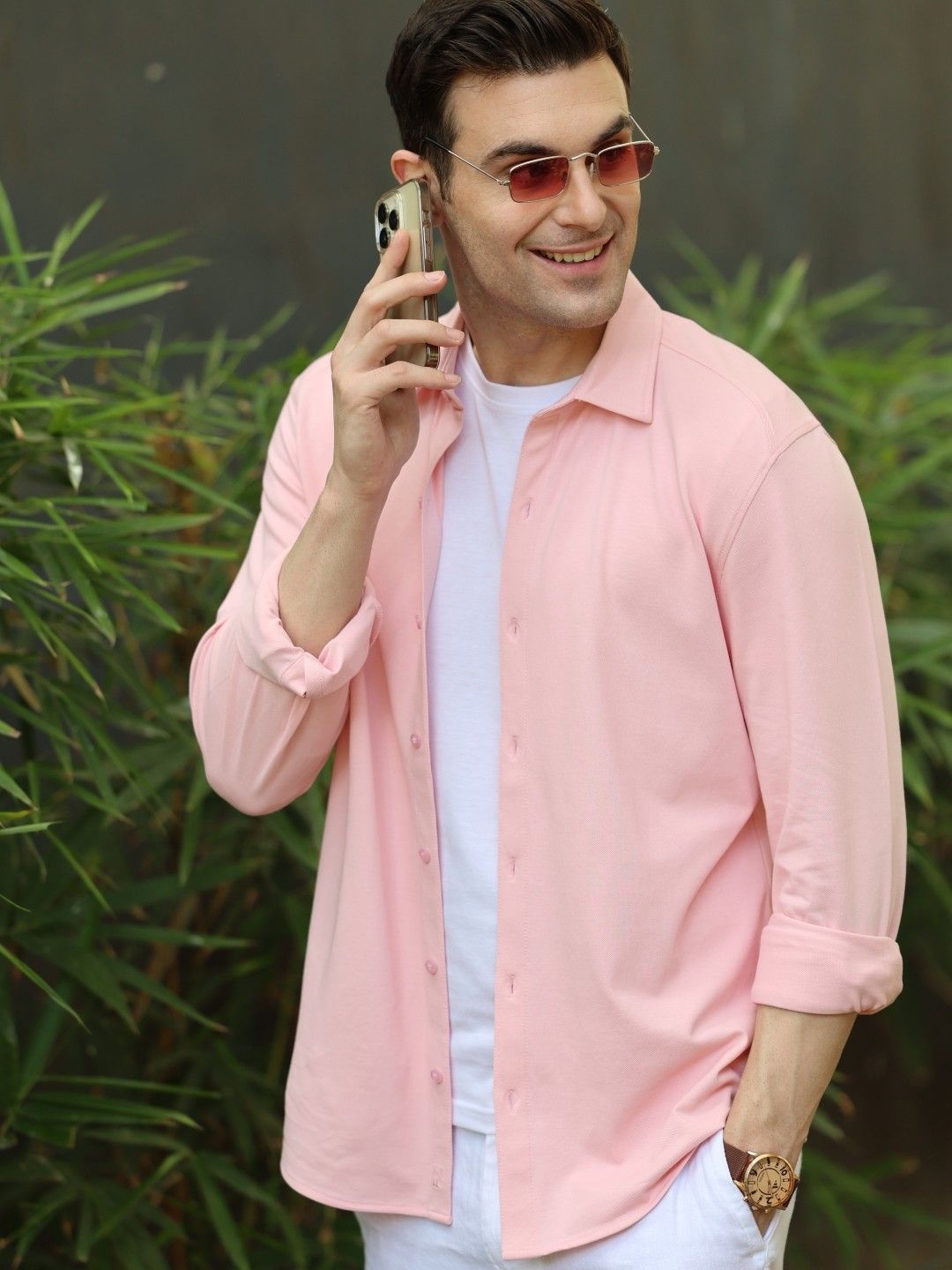 

EAZY Men Opaque Casual Shirt, Pink