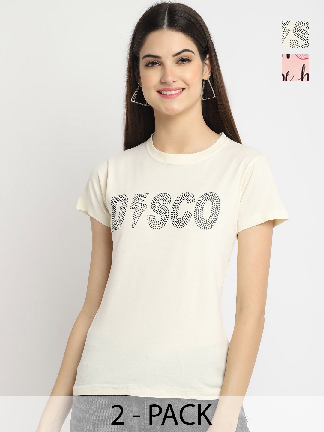 

Dreambe Women Typography Printed T-shirt, Multi