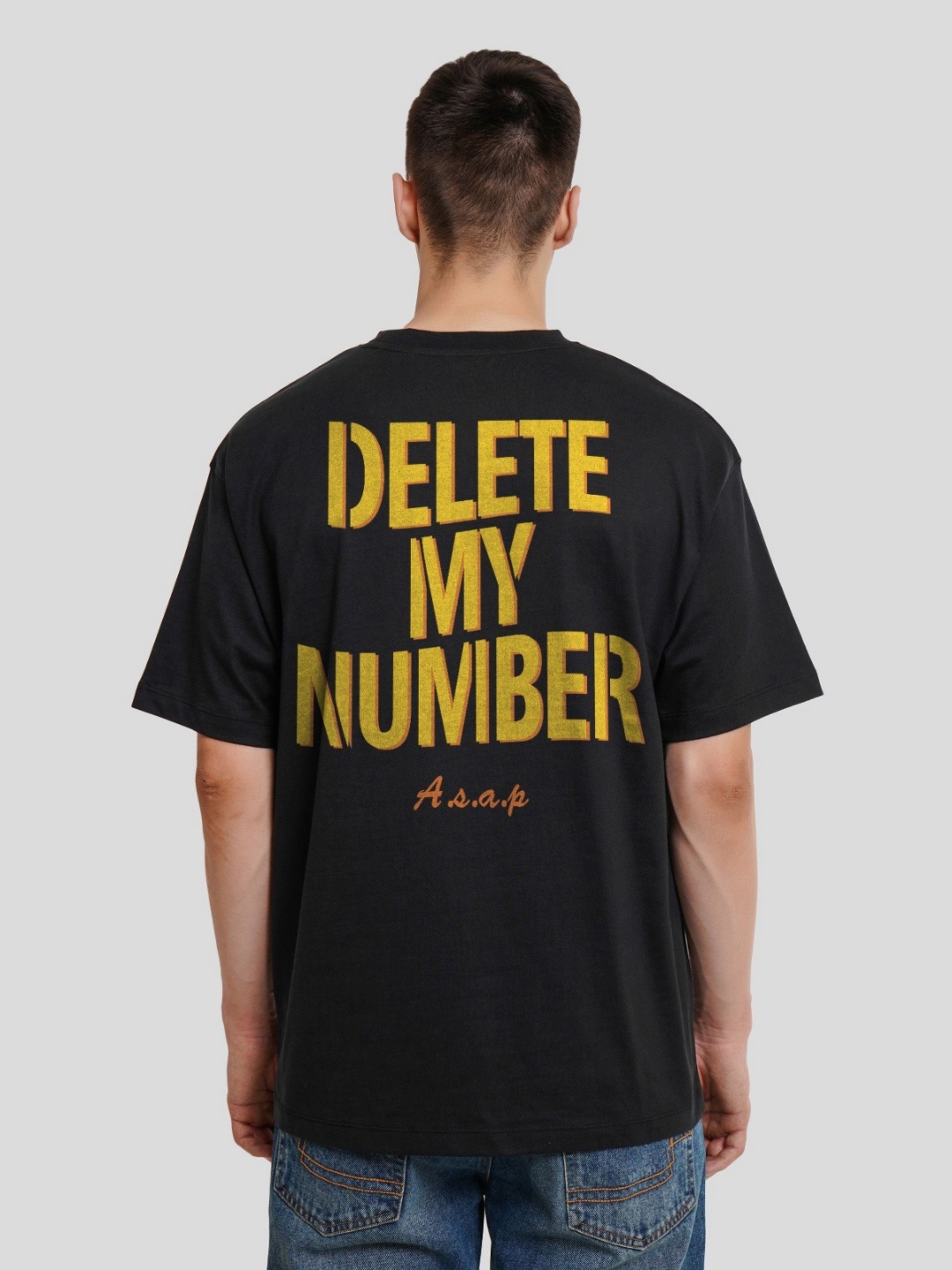 

Underrated Club Men Typography Printed Bio Finish Raw Edge T-shirt, Black