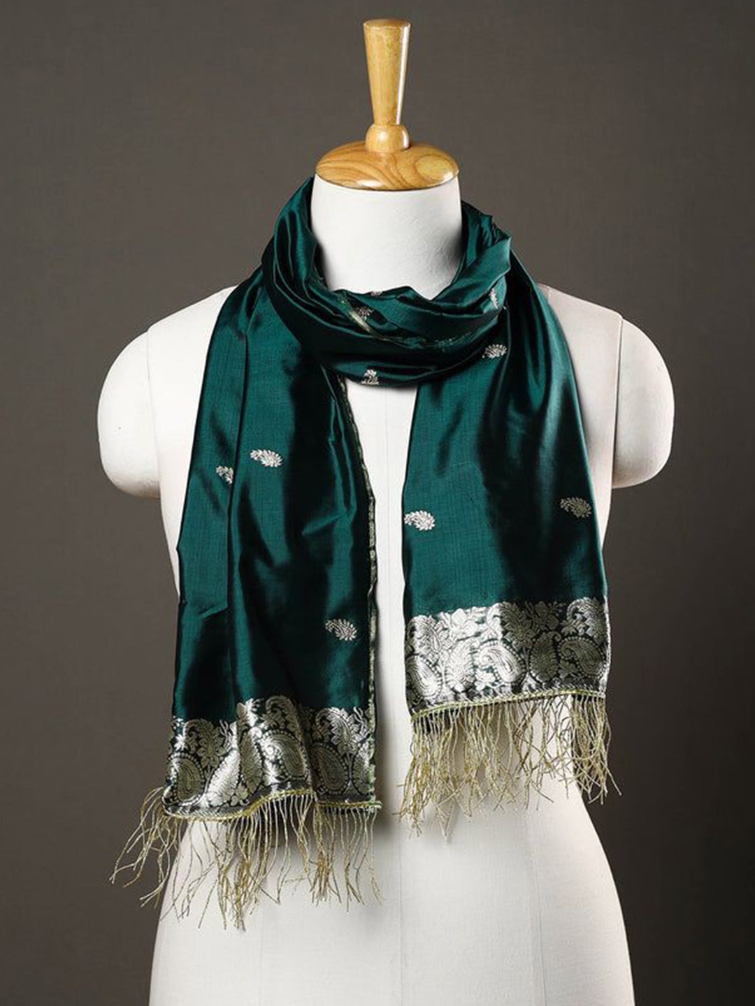 

iTokri Women Woven Design Stole, Green