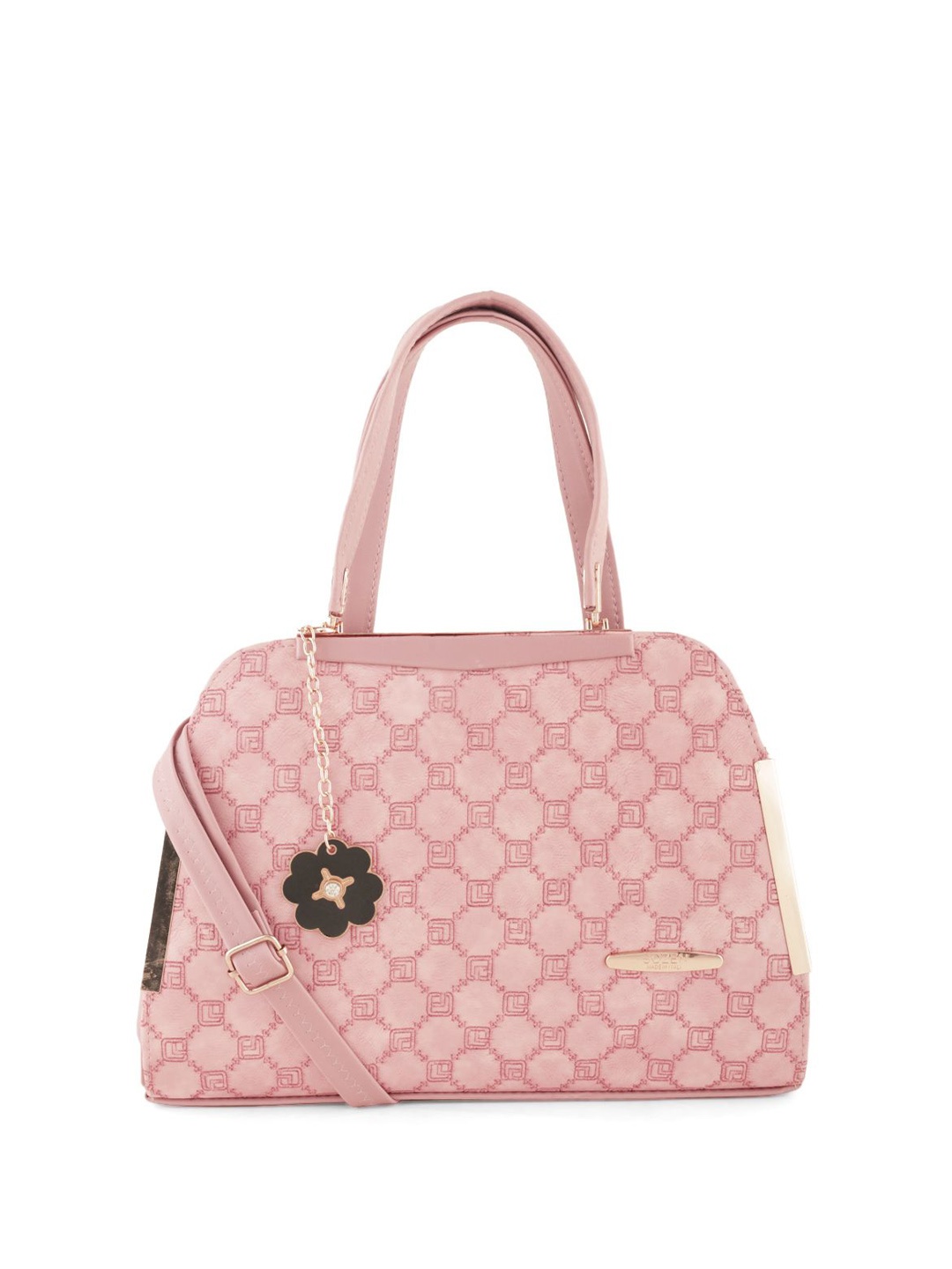 

Flingo Leather Structured Handheld Bag, Pink