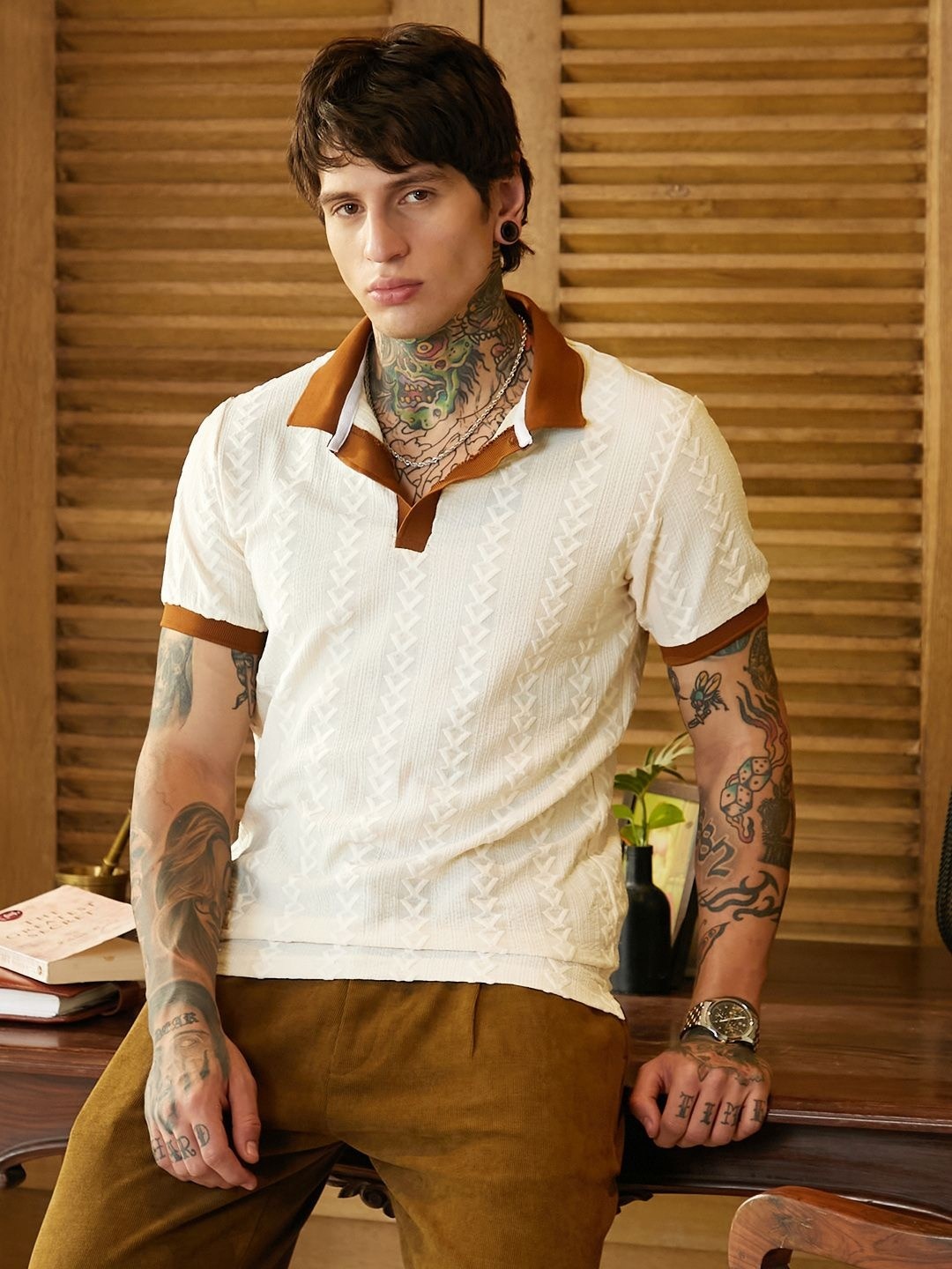 

Campus Sutra Men Colourblocked Polo Collar Pockets T-shirt, Multi