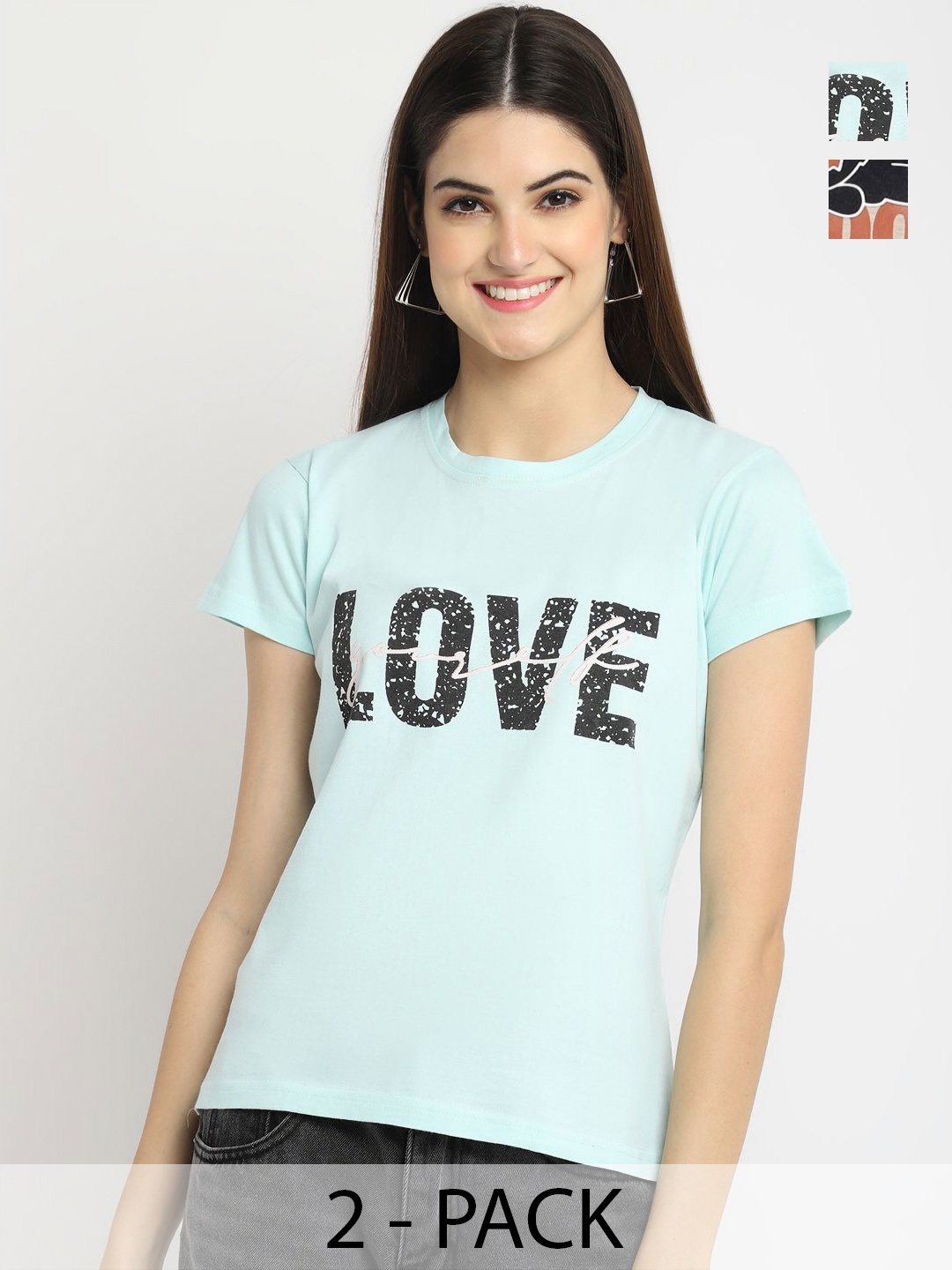 

Dreambe Women Typography Printed T-shirt, Multi