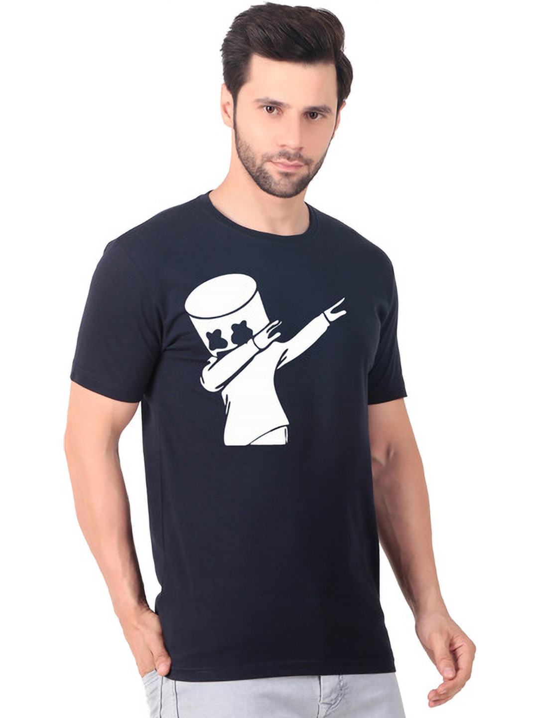 

FABSTIEVE Men New Orleans Pelicans Neymar Printed Pure Cotton T-shirt, Navy blue