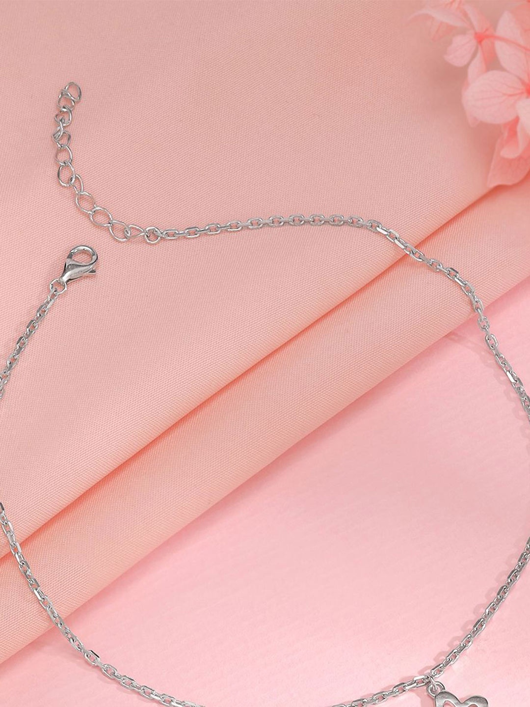 

GIVA Rhodium-Plated Anklet, Silver