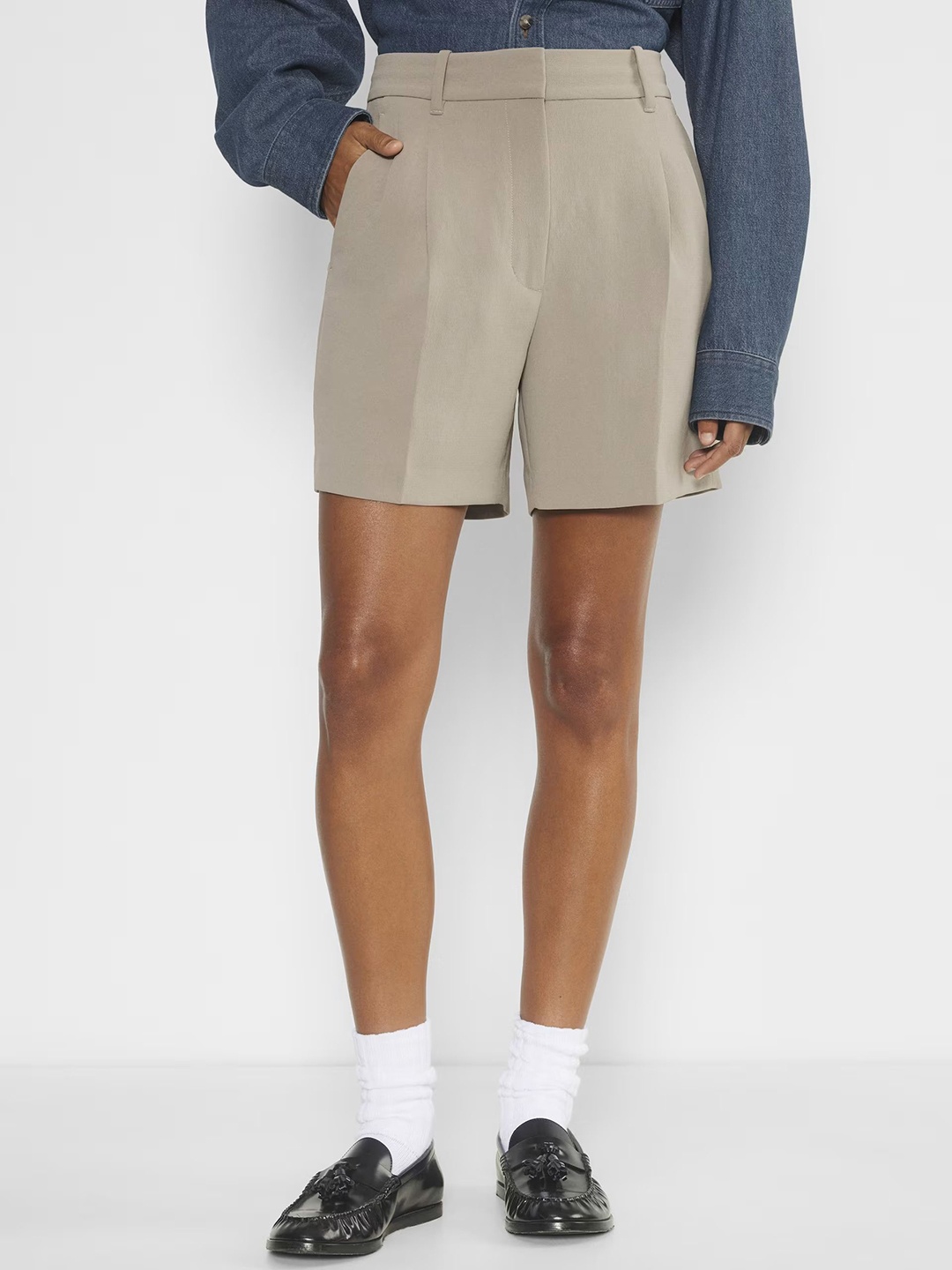 

FNOCKS Women High-Rise Outdoor Shorts, Navy blue