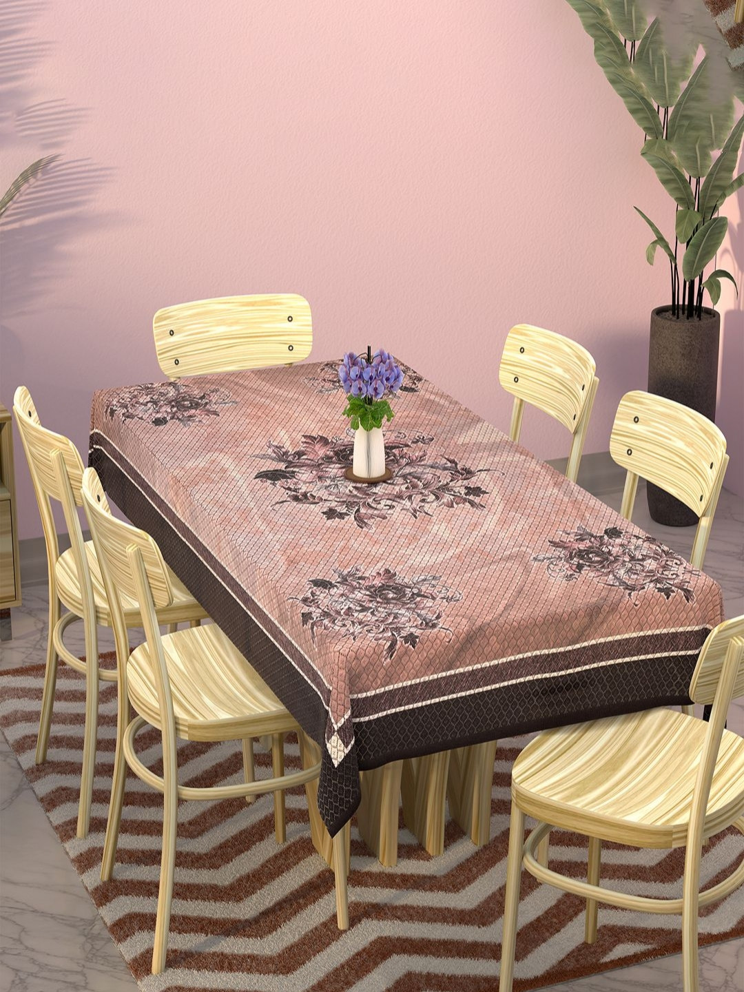 

Aura Pink Floral Cotton 6-Seater Table Cover with Embroidered details