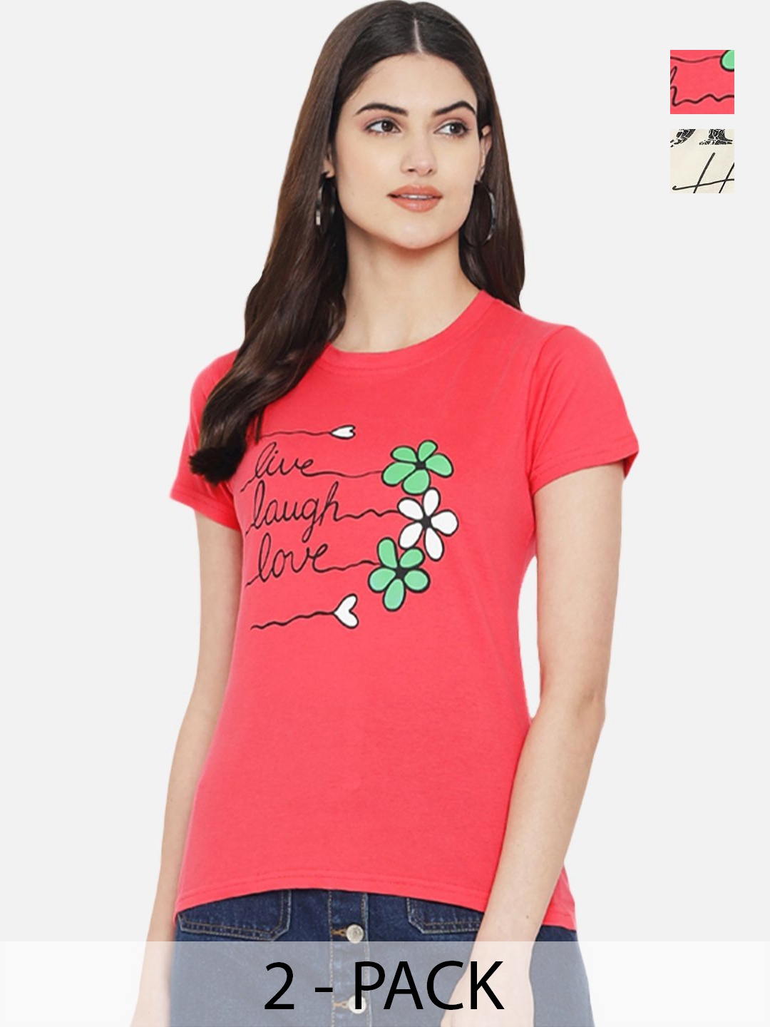 

Dreambe Women Typography Printed T-shirt, Multi