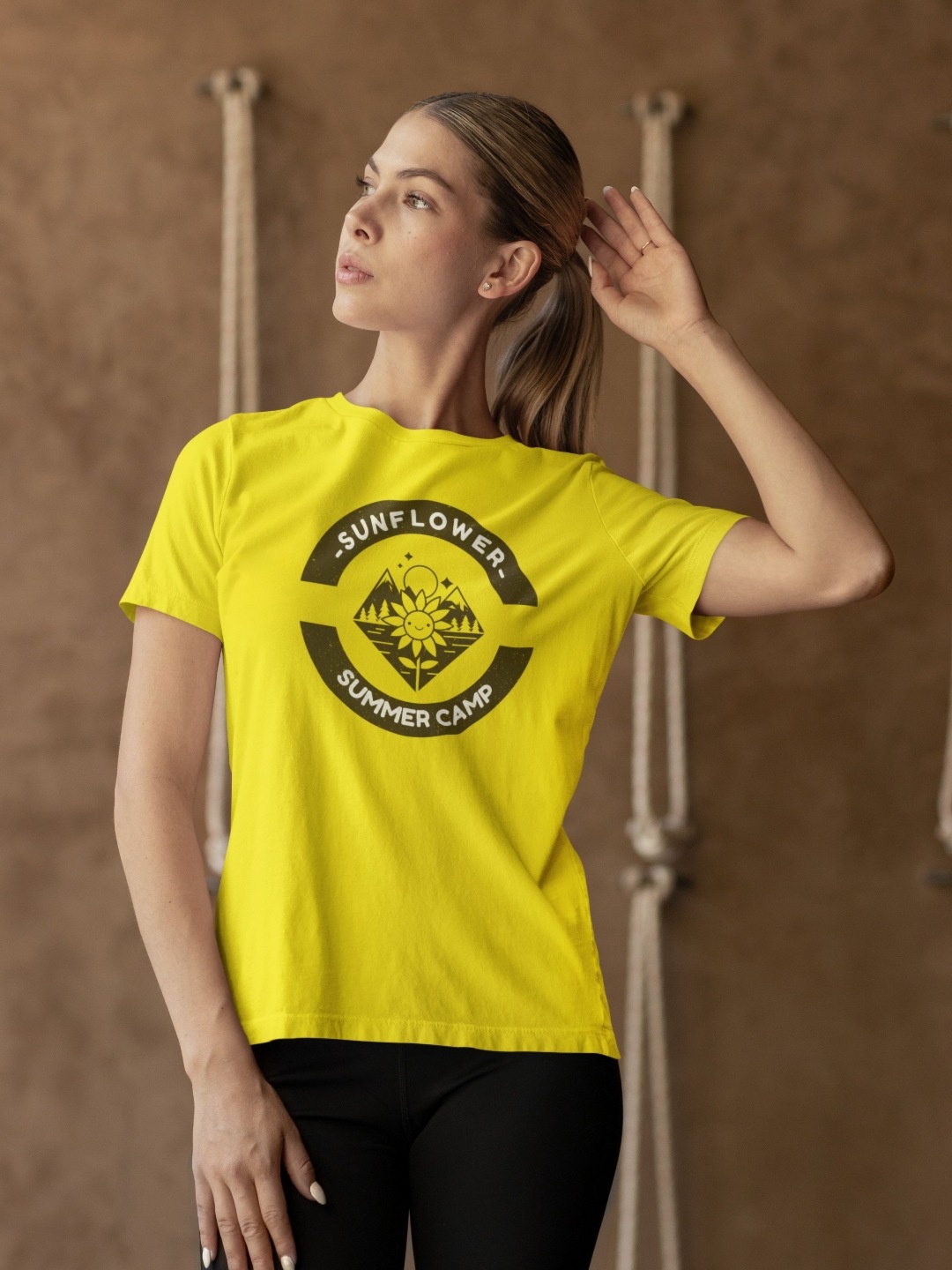 

Moda Rapido Women Typography Cotton Bio Finish Printed T-shirt, Yellow