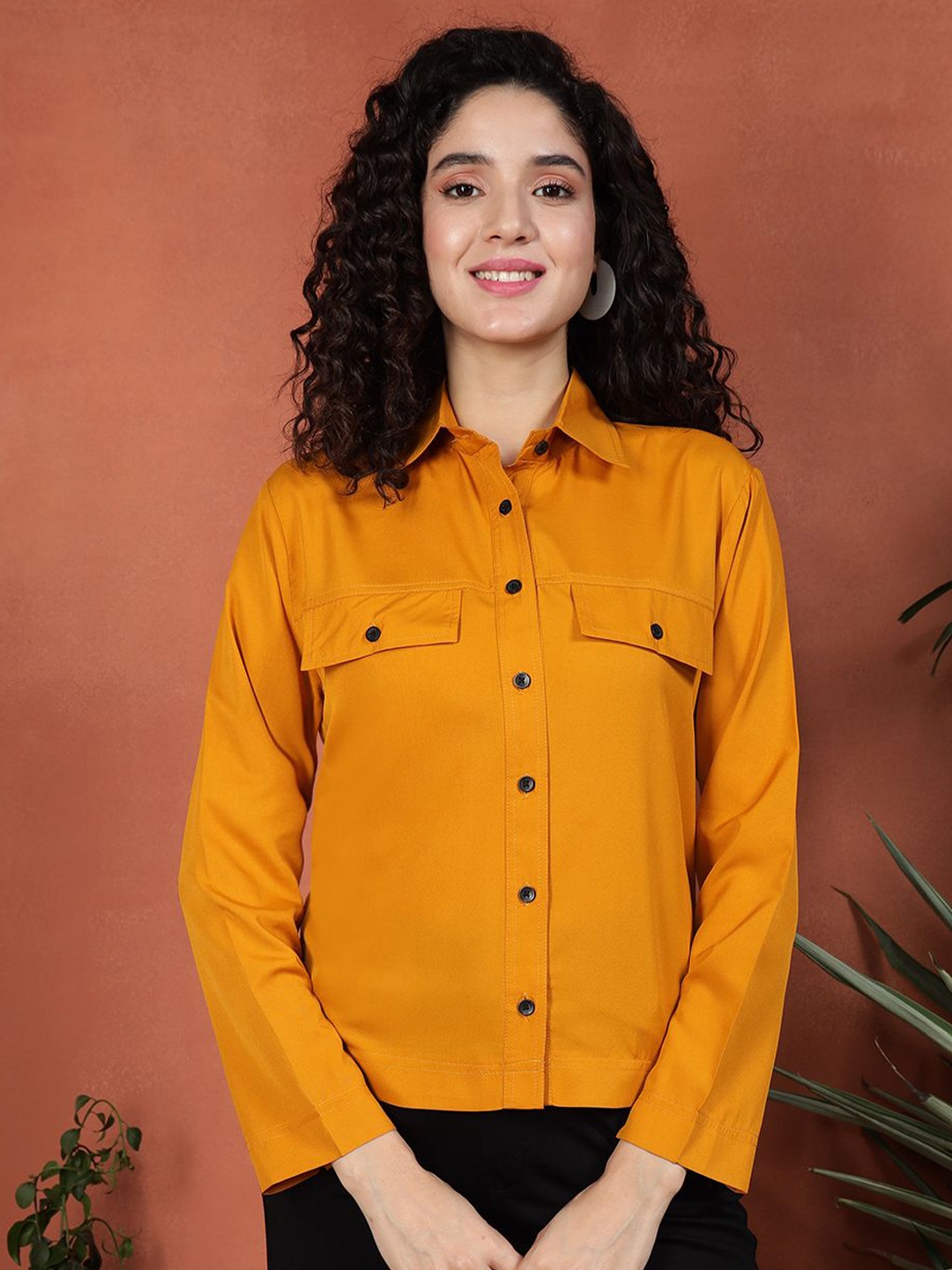 

BAESD Women Standard Opaque Casual Shirt, Yellow
