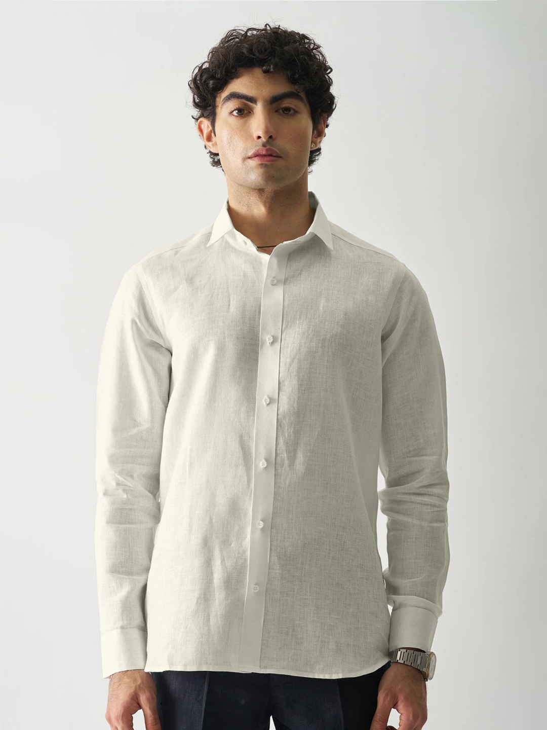 

SHANLIYA Men Classic Opaque Casual Shirt, Grey