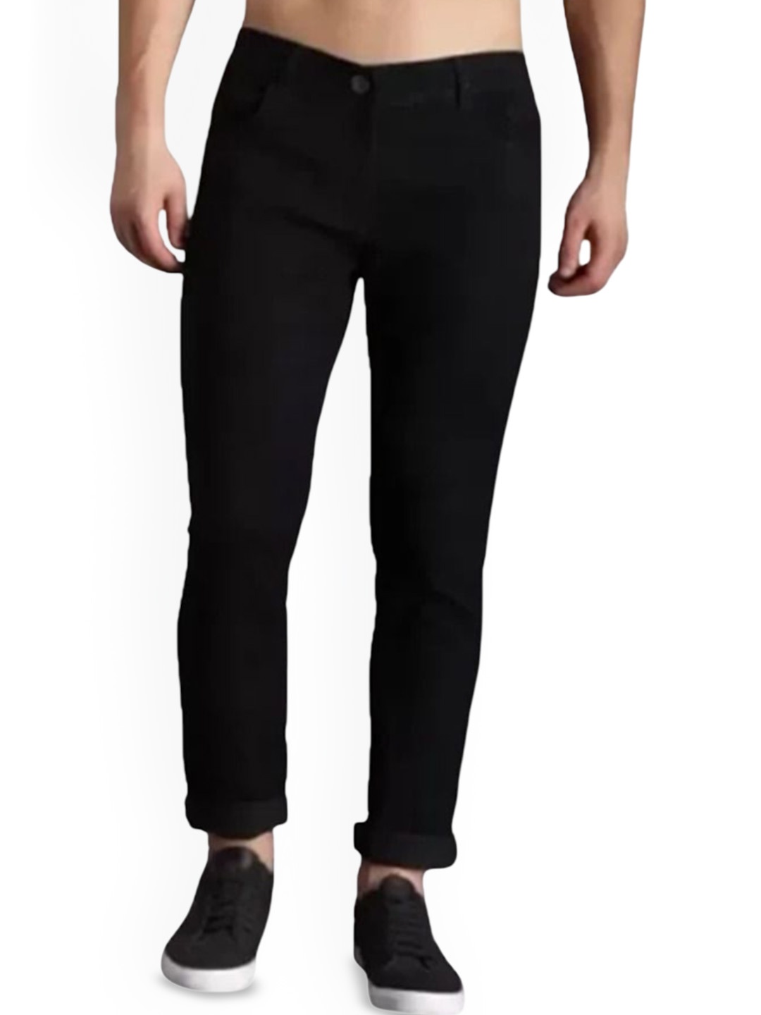 

COMFITS Men Classic Slash Knee Stretchable Jeans, Black