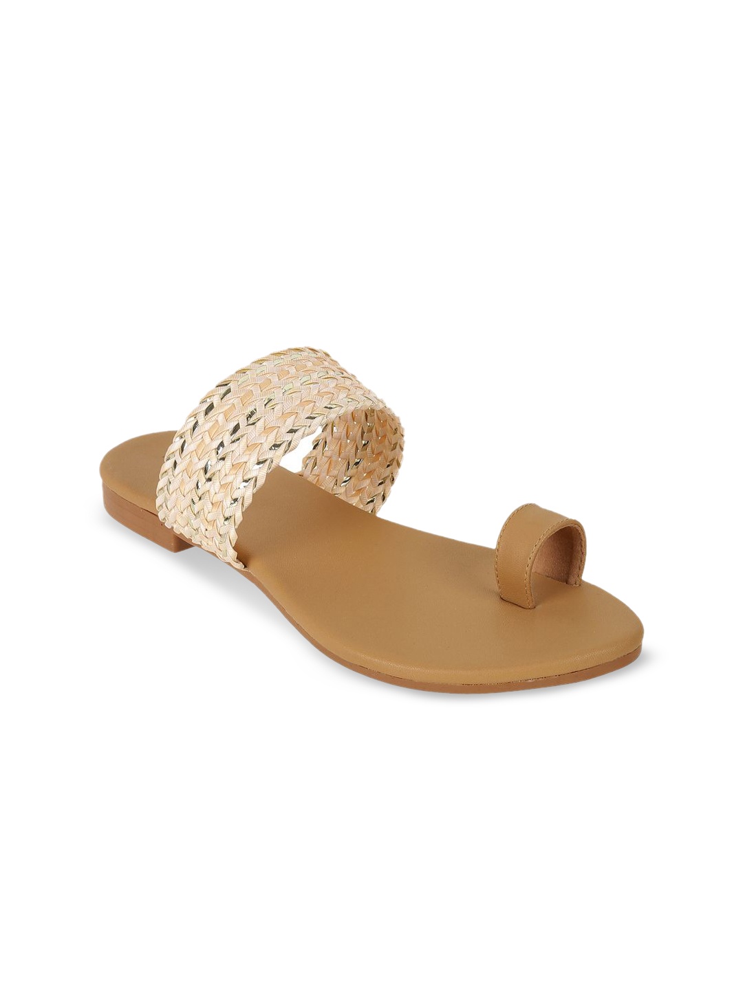 

WALKWAY by Metro Women One Toe Flats with Laser Cuts, Beige