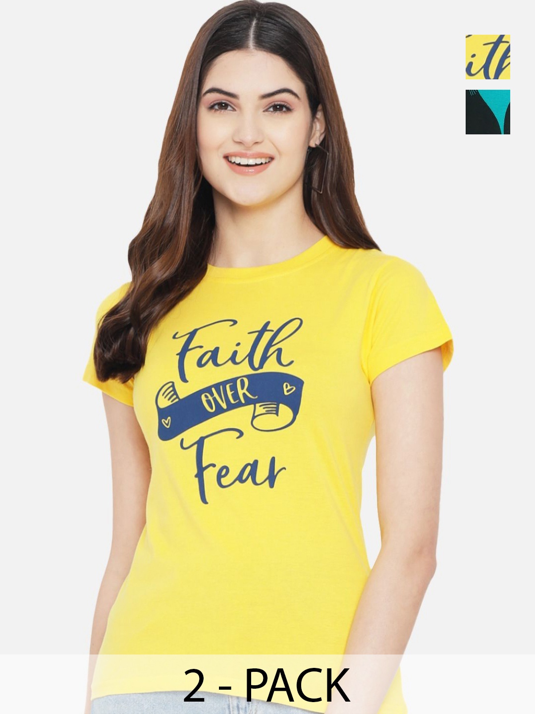 

Dreambe Women Typography Printed T-shirt, Multi