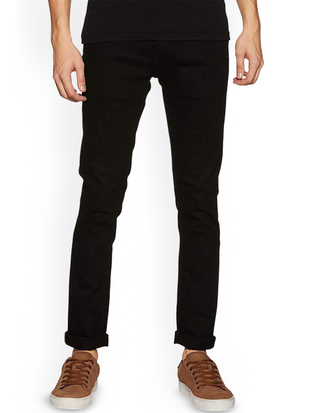 

COMFITS Men Classic Low Distress Jeans, Black