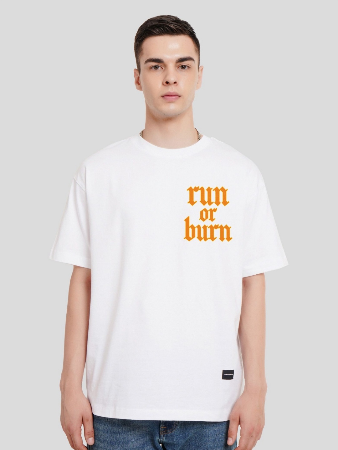 

Underrated Club Men Typography Printed Bio Finish Applique T-shirt, White