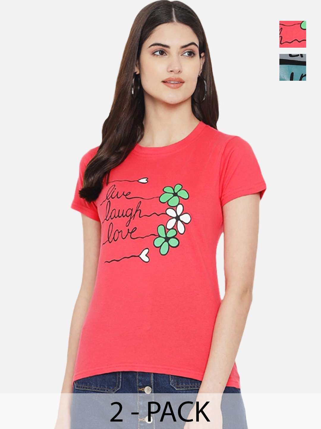

Dreambe Women Typography Printed T-shirt, Multi