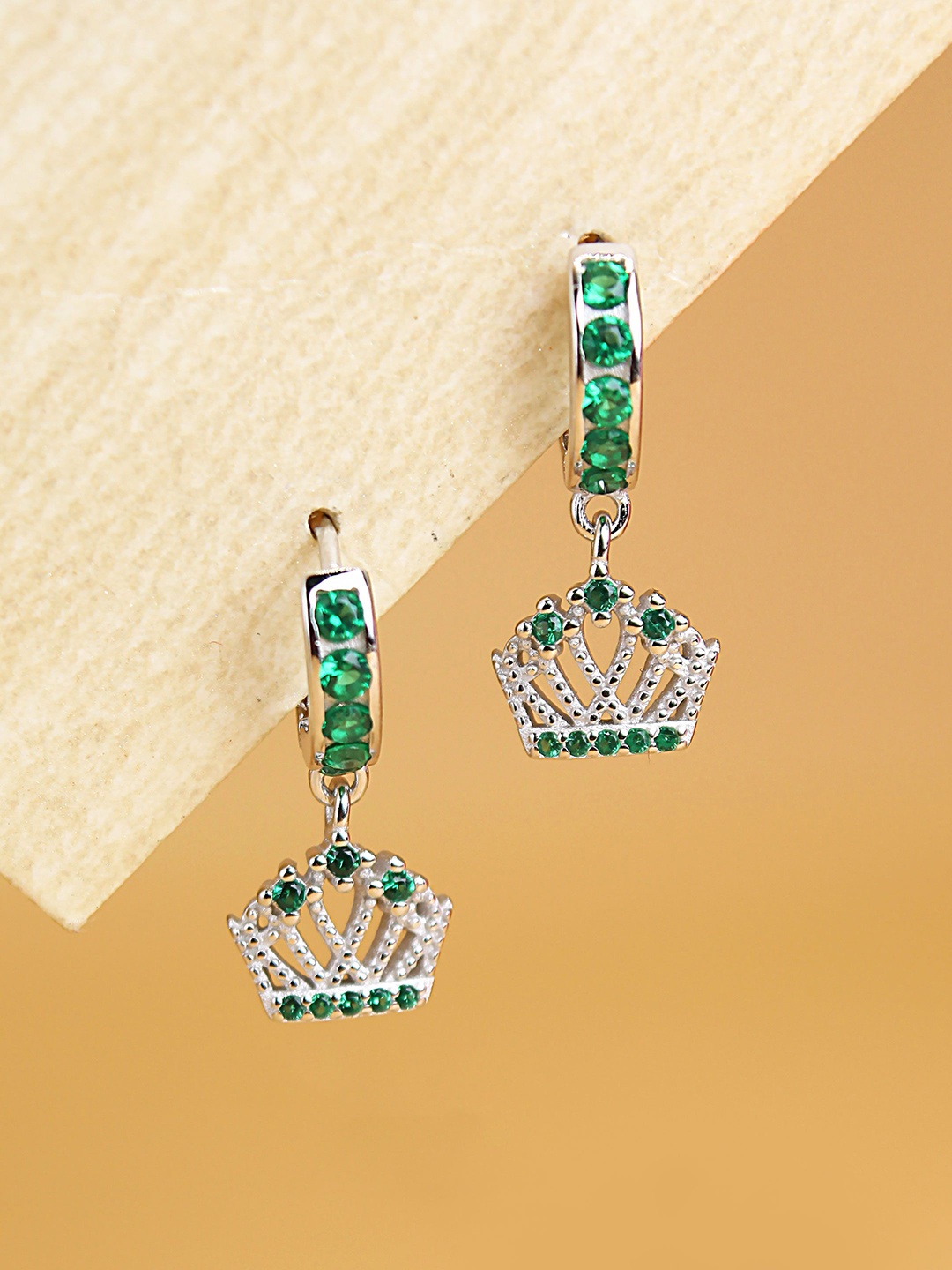 

DEVASHREE Classic Hoop Earrings, Green