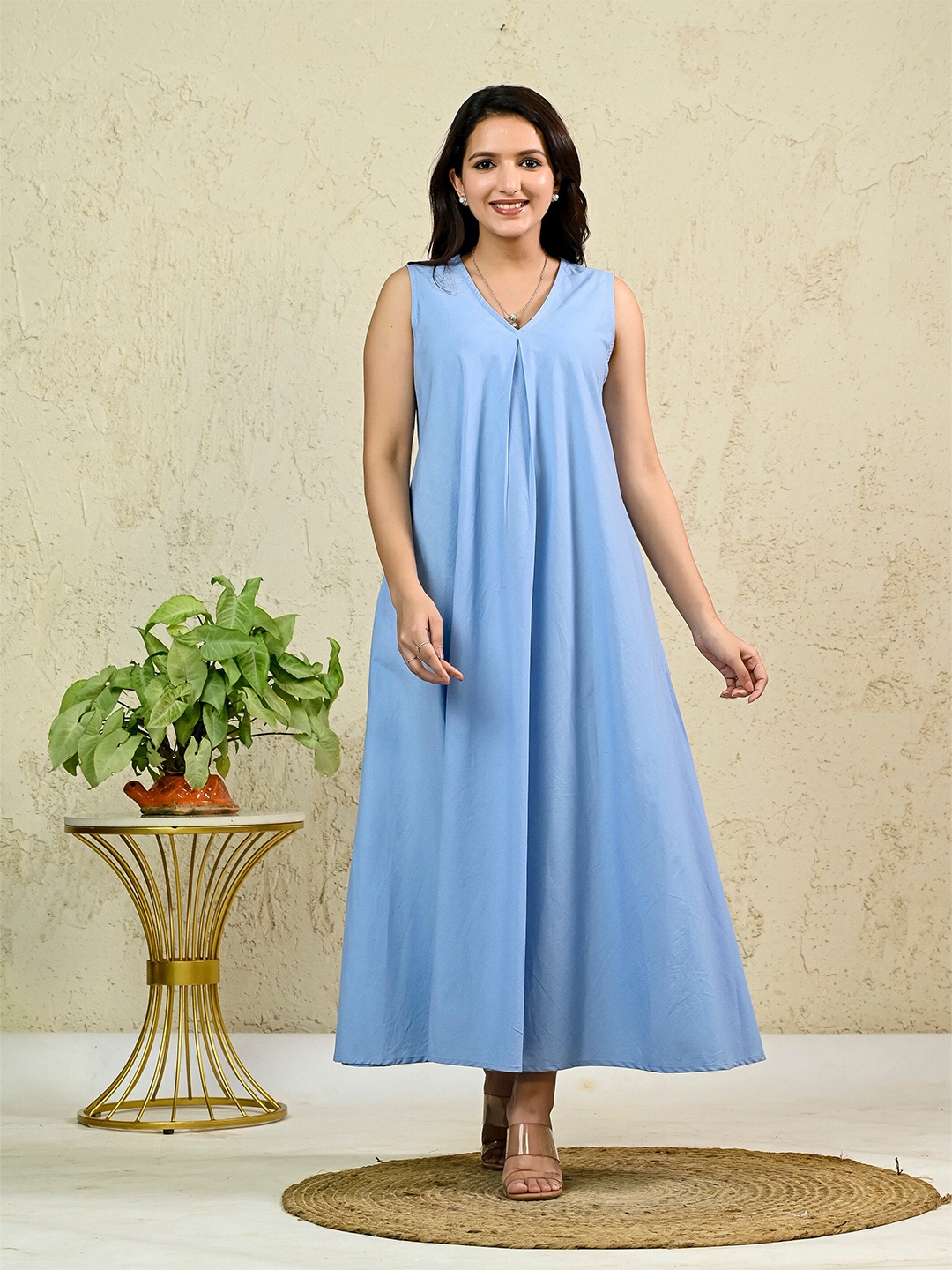 

INAAYA JAIPUR A-Line Maxi Dress, Blue