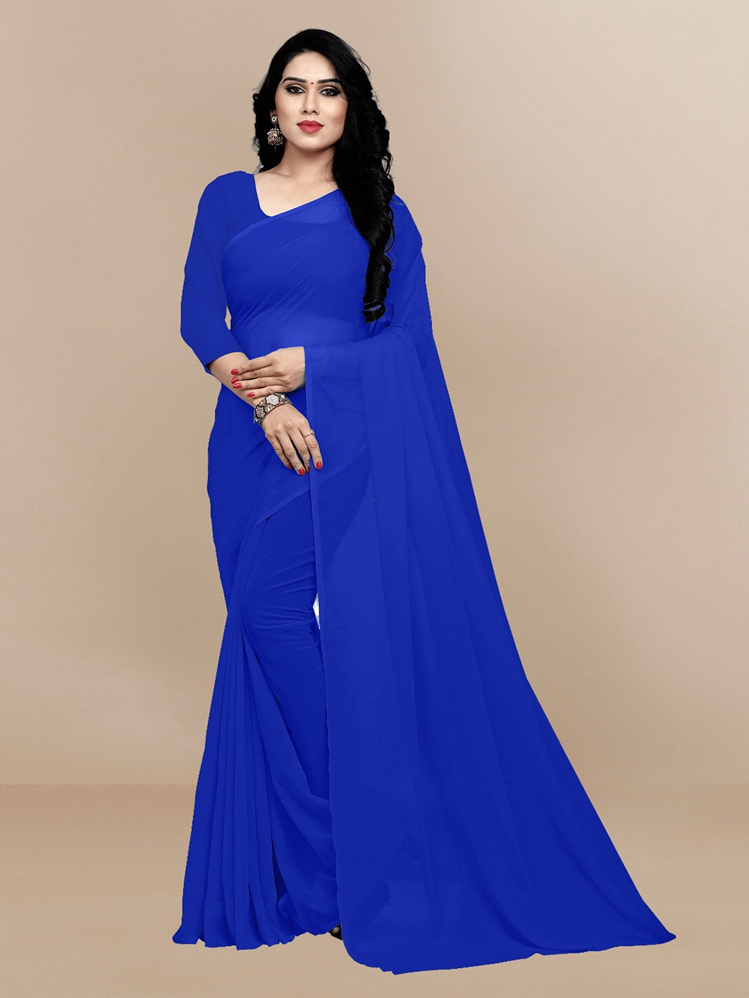 

Moda Rapido Pure Georgette Saree, Blue