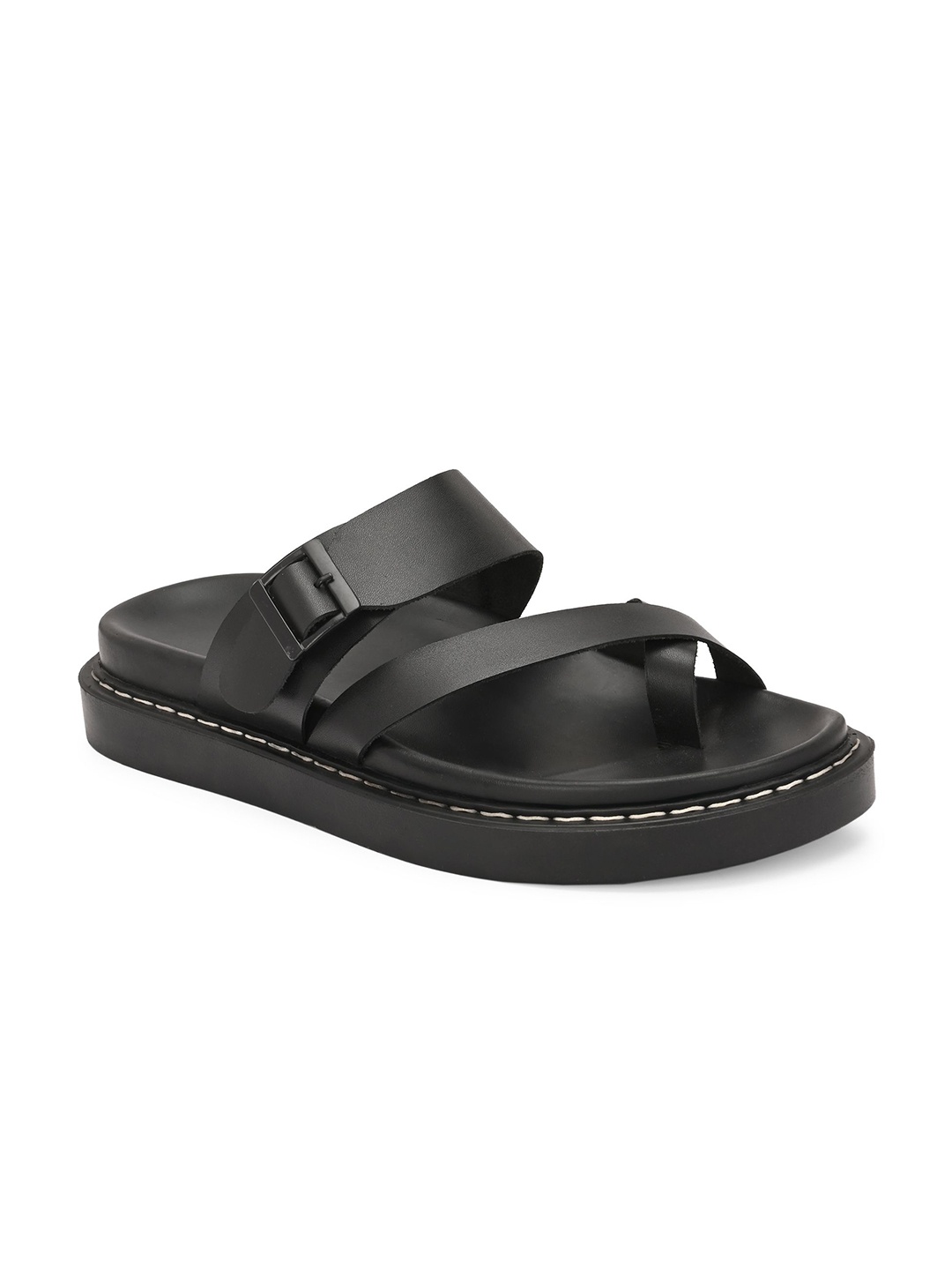 

Delize Men Leather Comfort Sandals, Black