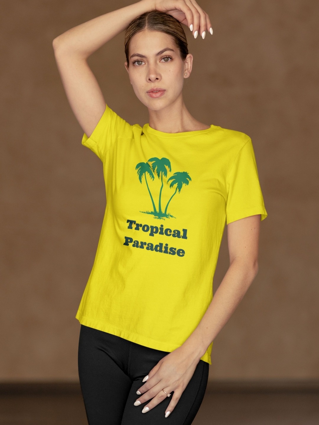 

Moda Rapido Women Typography Cotton Bio Finish Printed T-shirt, Yellow