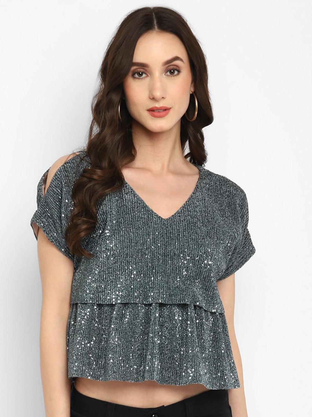 

Taurus Embellished Top, Grey