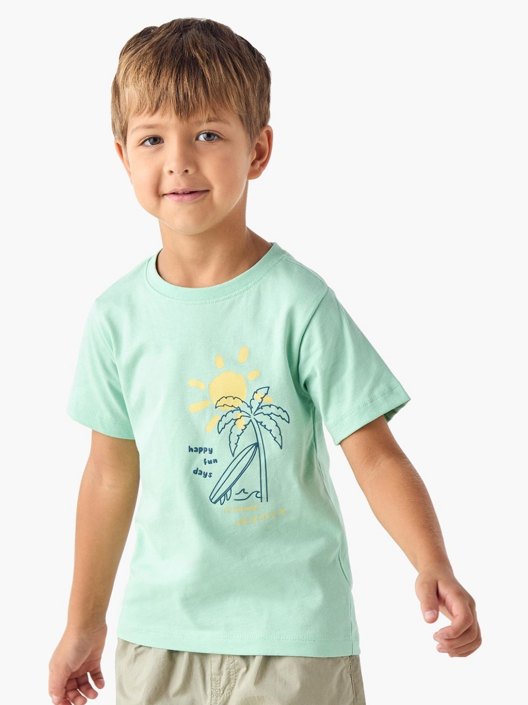 

Juniors by Babyshop Boys Printed Pockets T-shirt, Green