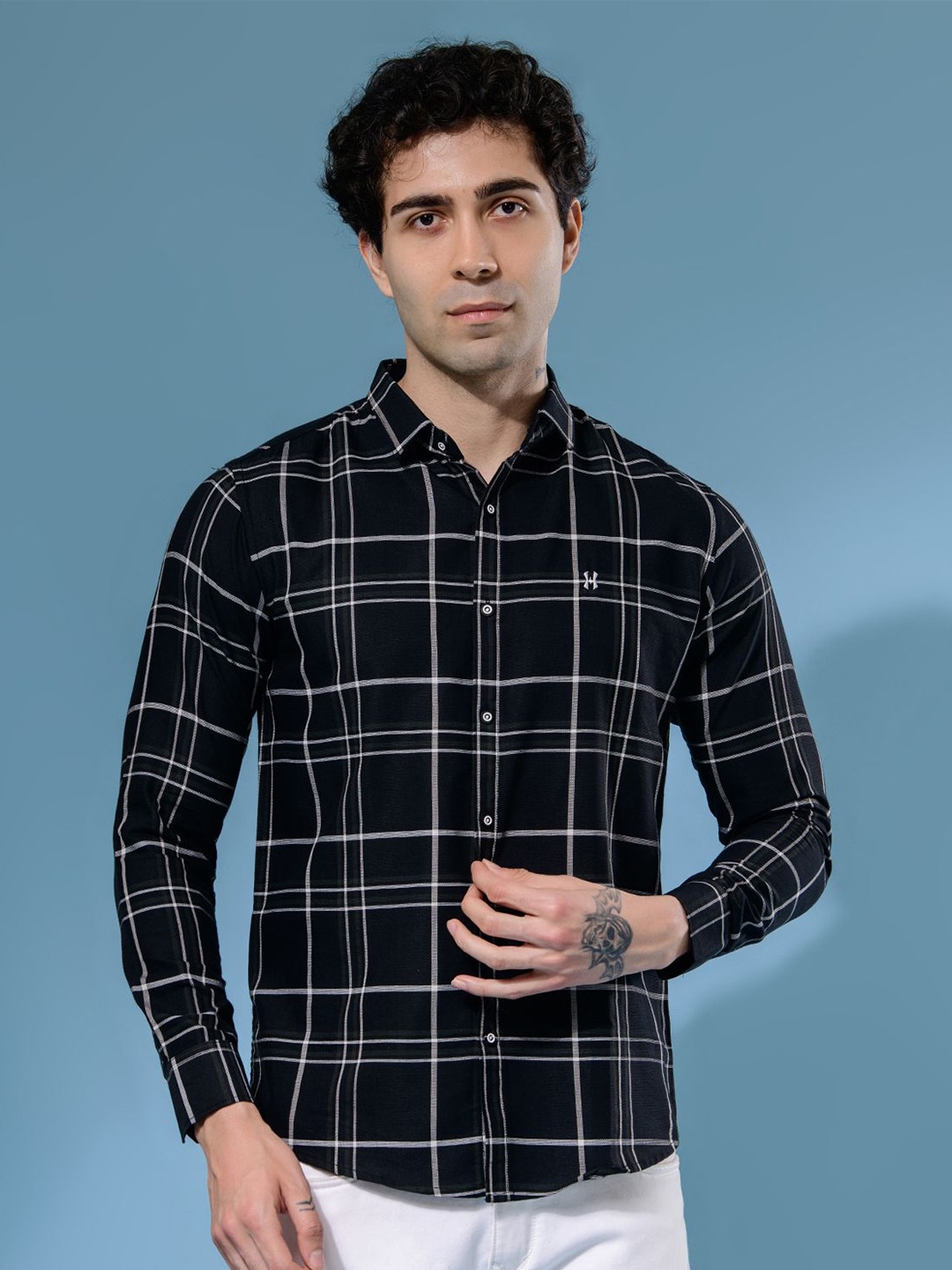 

Albion By CnM Men Comfort Opaque Casual Shirt, Black