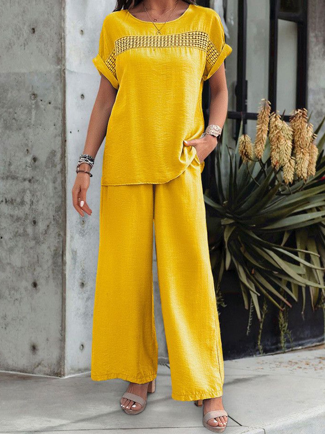 

all about you Top With Trousers Co-Ords, Yellow