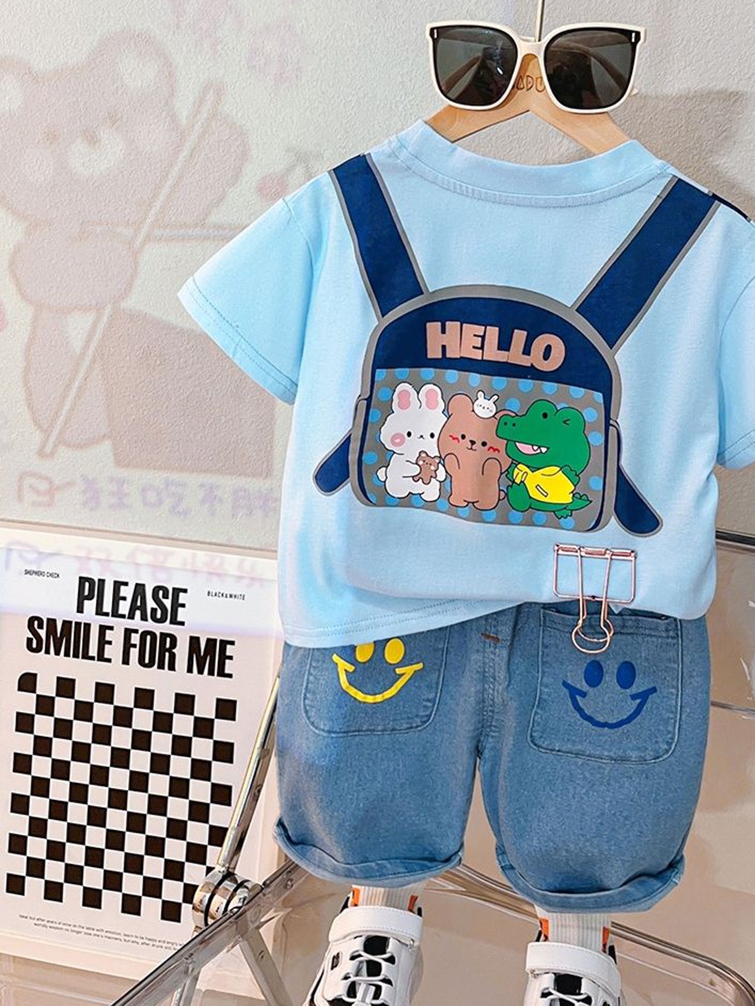 

LULU & SKY Boys T-shirt with Shorts, Blue