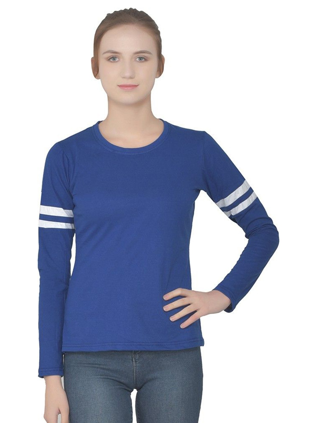 

BEYOU FASHION Women Pockets Slim Fit T-shirt, Blue