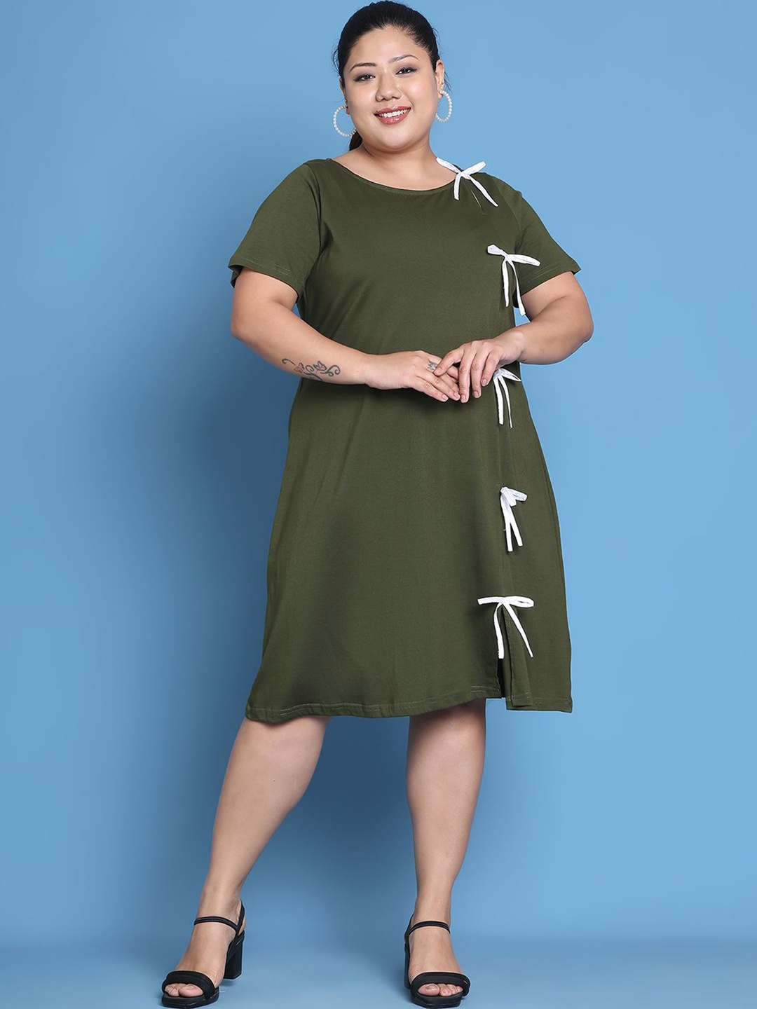 

theRebelinme A-Line Midi Dress, Olive