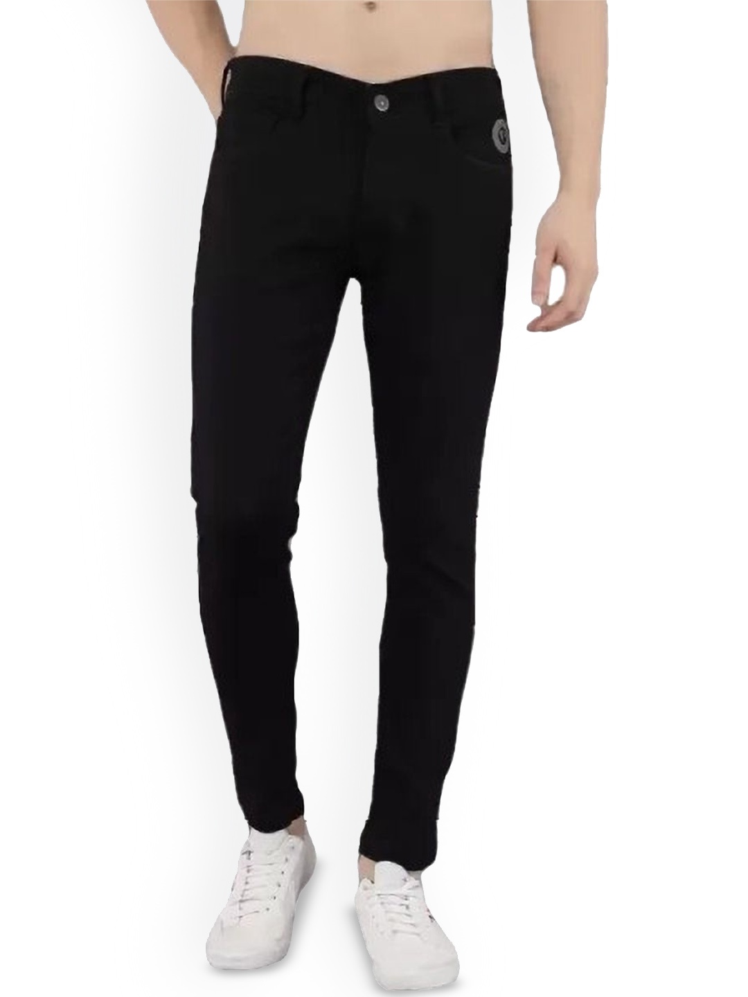 

COMFITS Men Classic Slash Knee Stretchable Jeans, Black