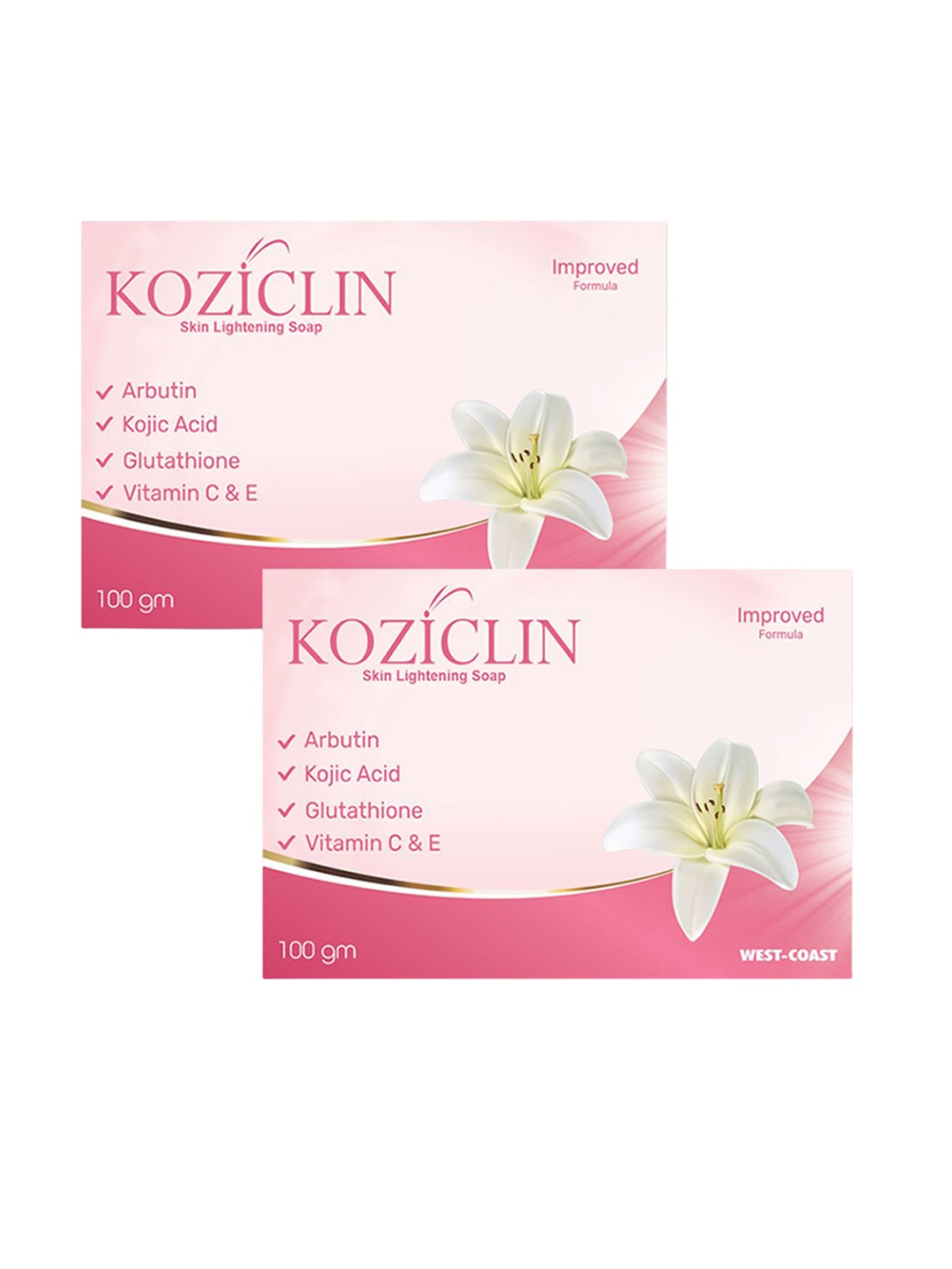 

WestCoast Koziclin Set Of 2 Skin Lighting Soap With Vitamin C & E- 100 g Each, White