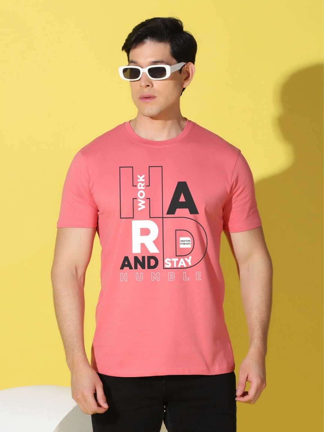 

WOOSTRO Men Typography Printed Slim Fit T-shirt, Orange