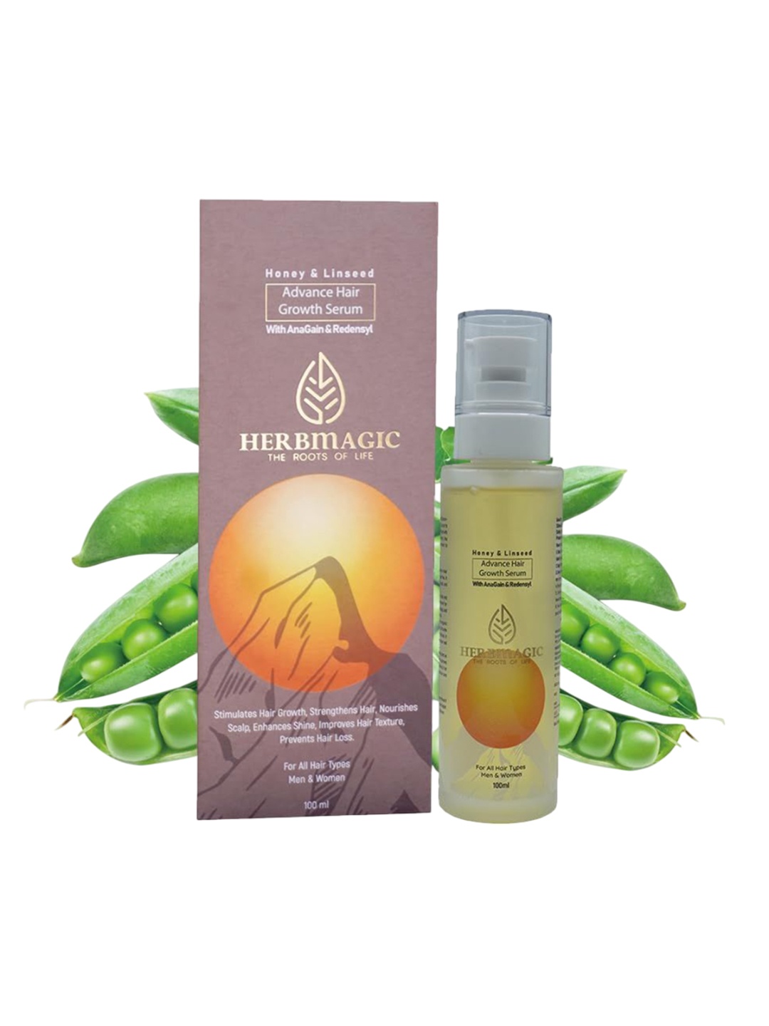 

HERBMAGIC Advanced Hair Growth Serum With Honey & Linseed For Frizz Control- 100 ml, Brown
