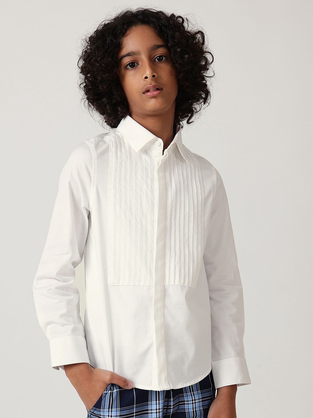 

One Friday Boys Comfort Opaque Casual Shirt, Off white