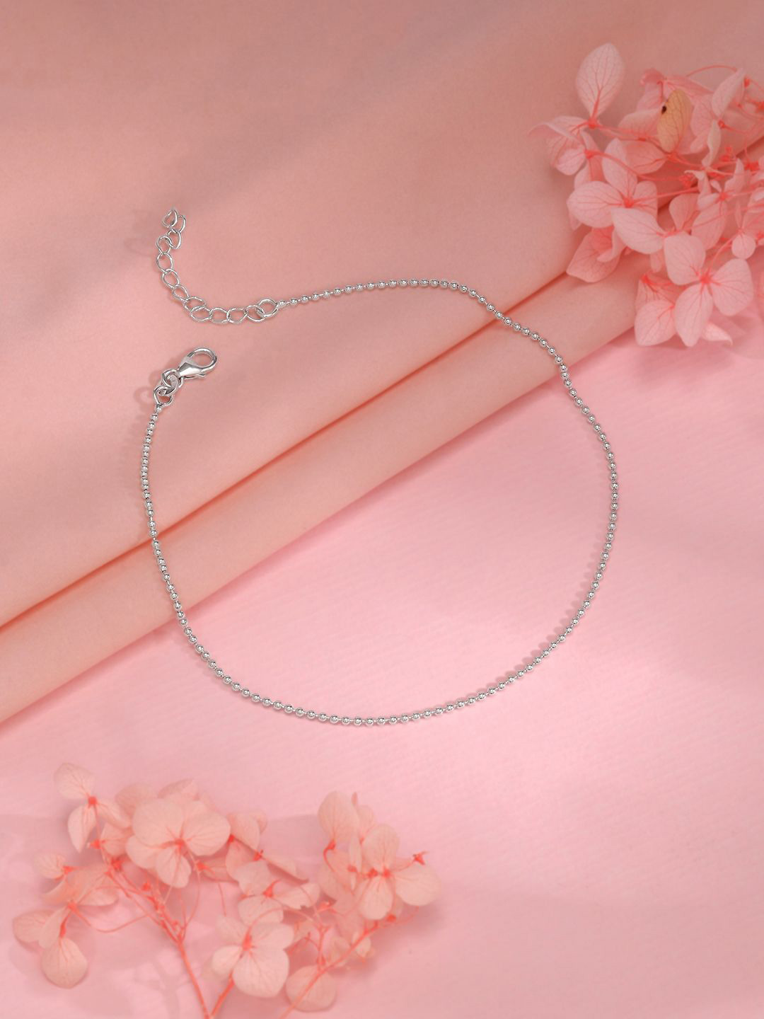 

GIVA Rhodium-Plated Anklet, Silver