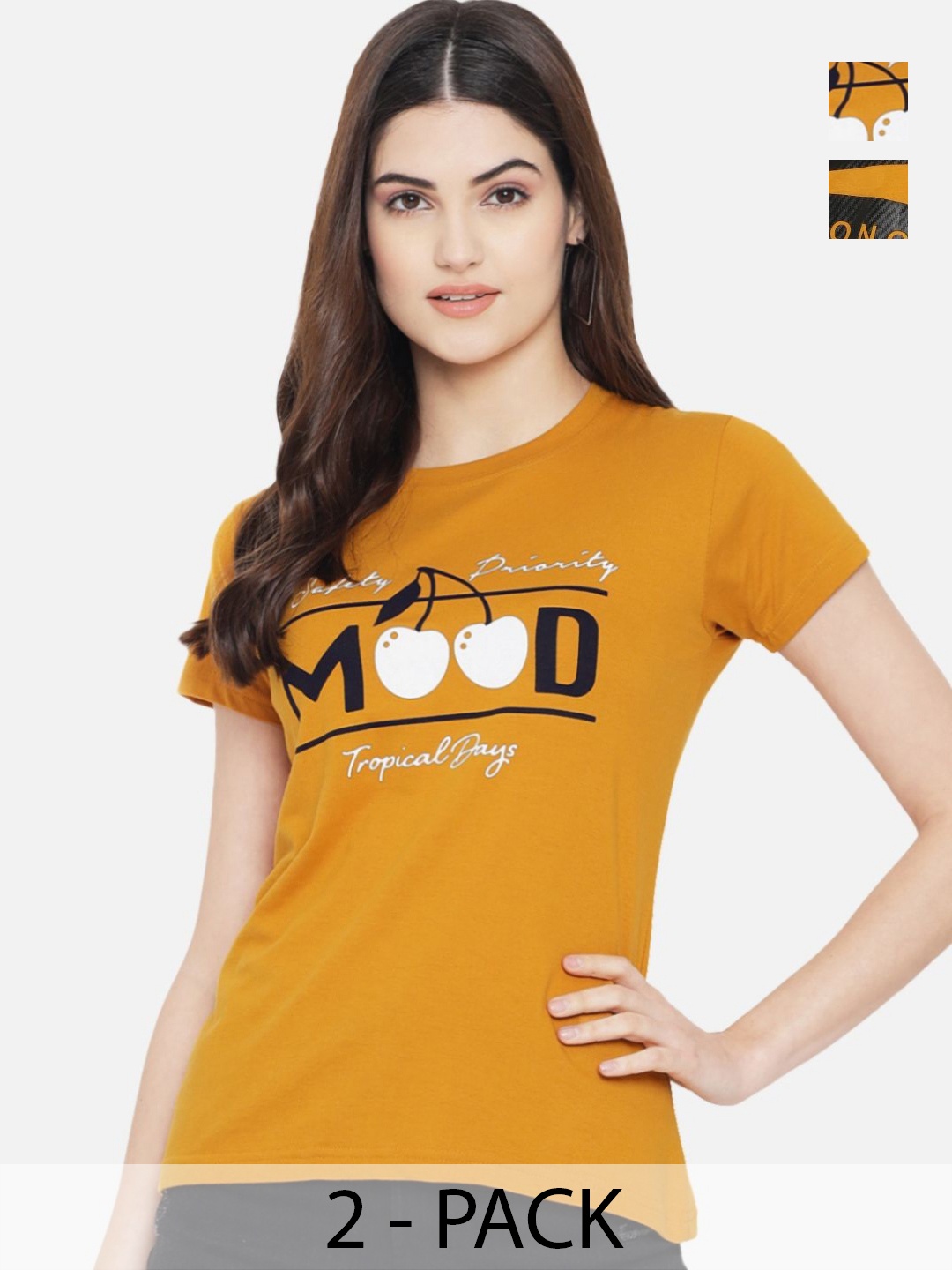 

Dreambe Women Typography Printed T-shirt, Multi