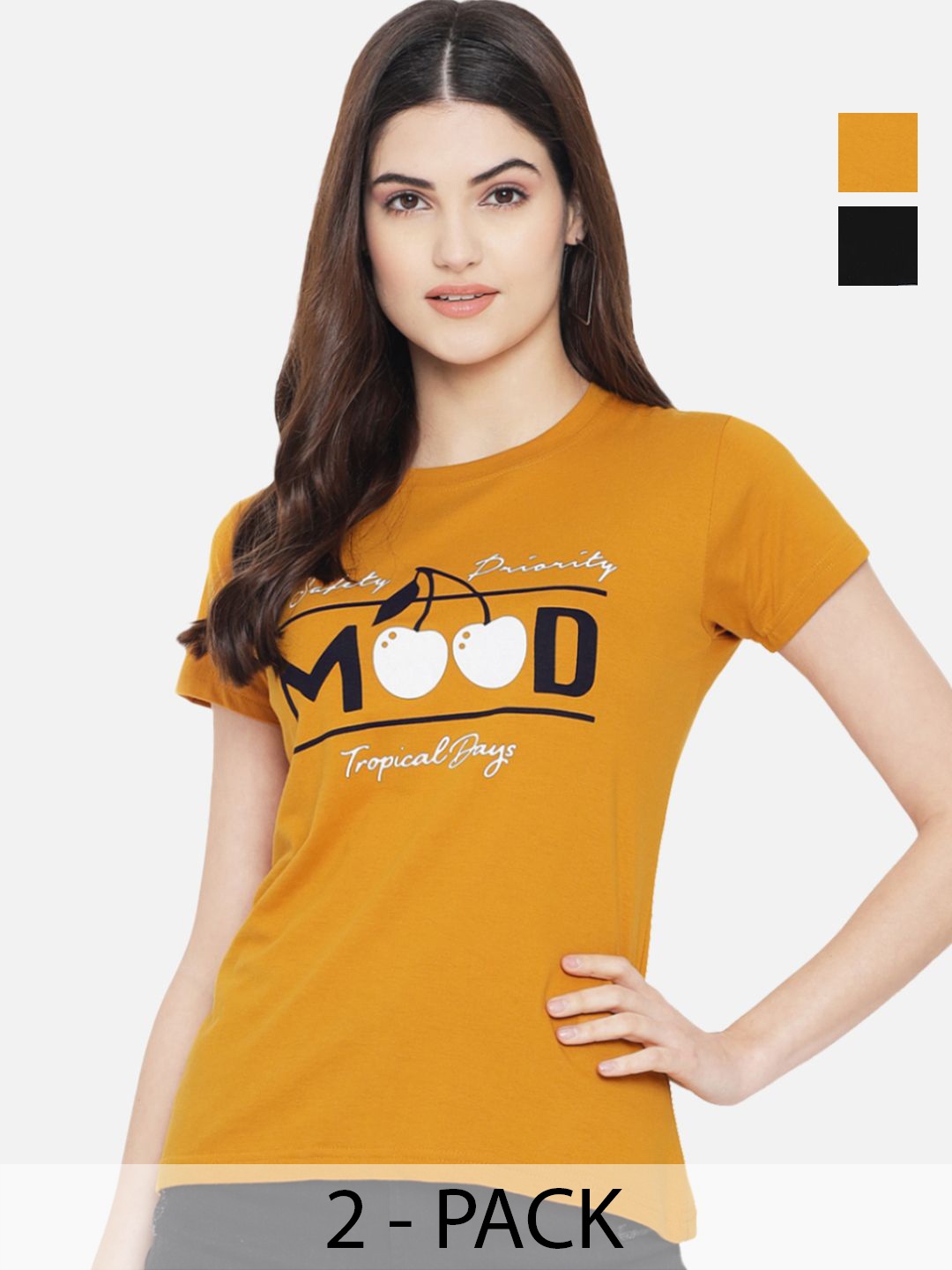 

Dreambe Women Typography Printed T-shirt, Multi
