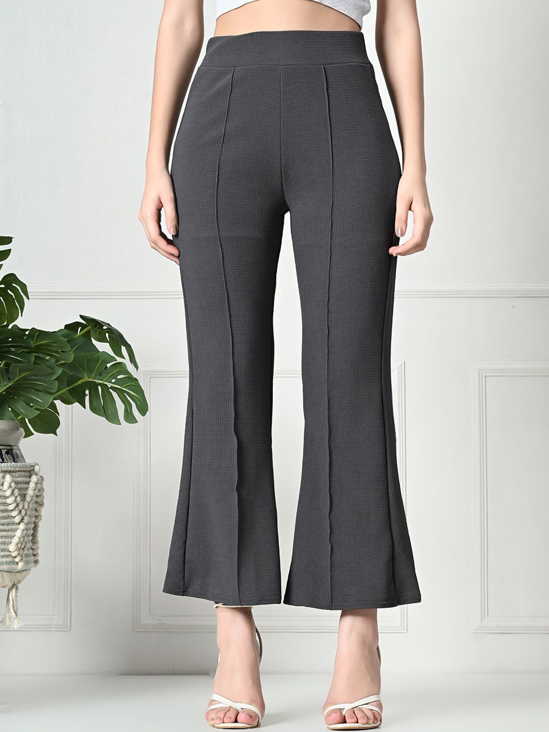 

Brainbees Women Relaxed High-Rise Trousers, Grey