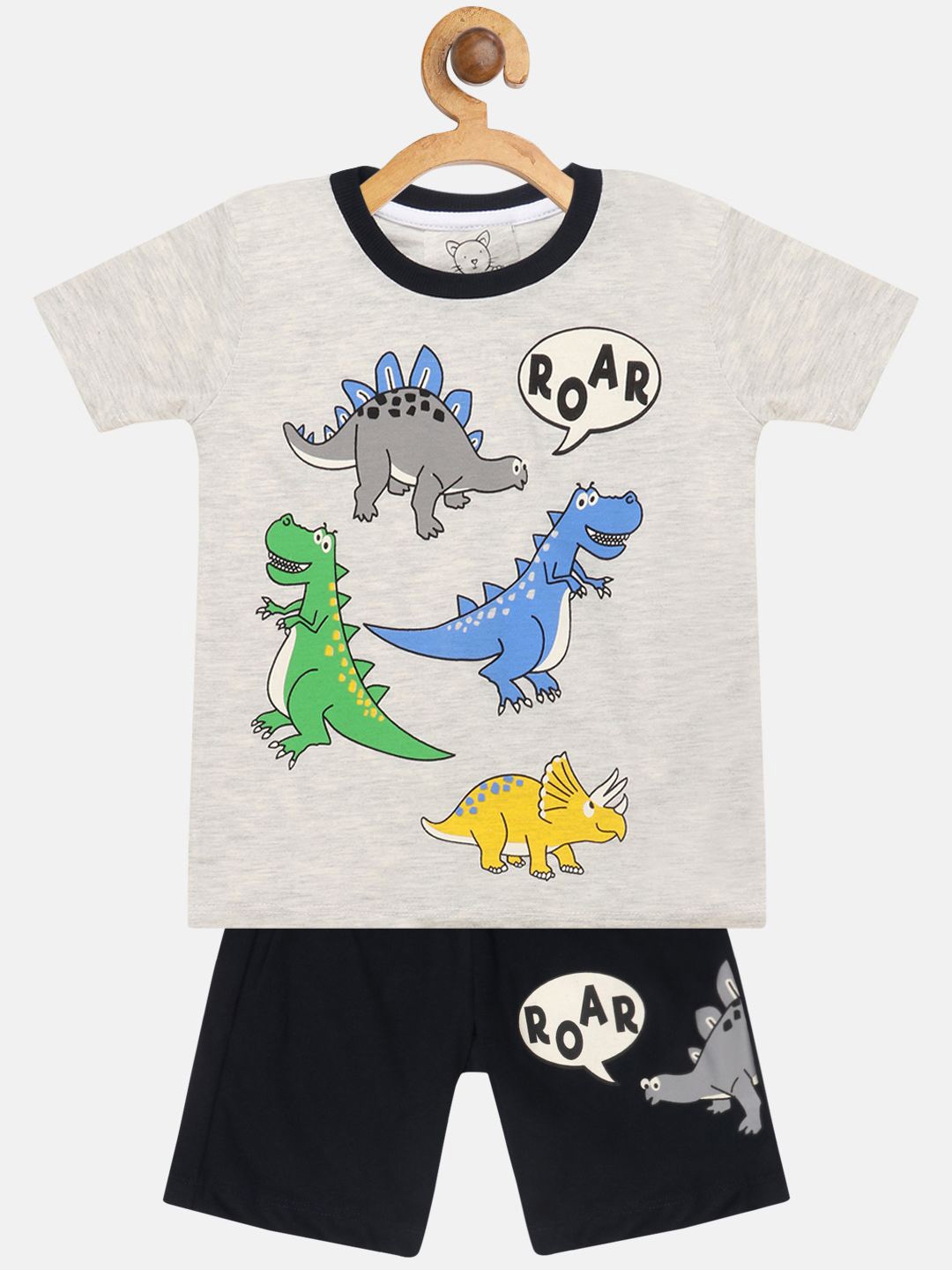 

YK Boys Printed T-shirt with Shorts, Grey