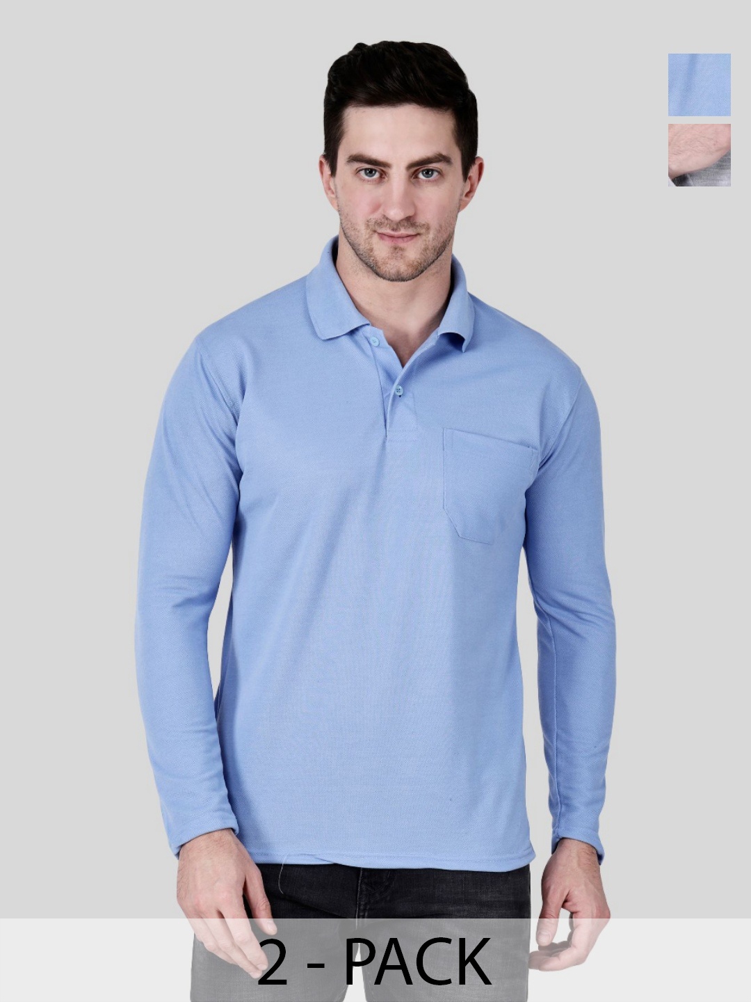 

SAIKSA FASHION Men 2 Polo Collar Pockets T-shirt, Multi