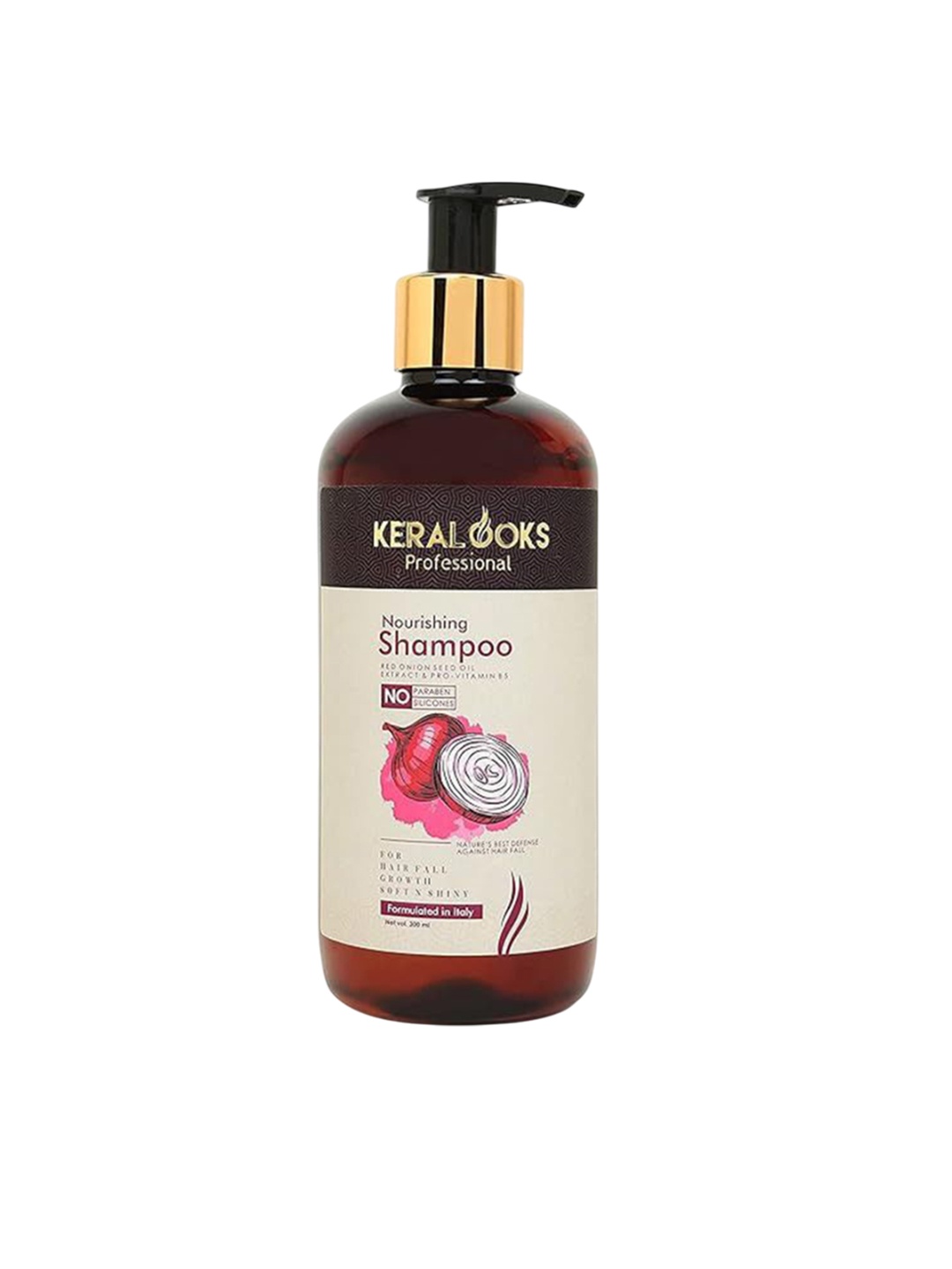 

Keralooks Professional Red Onion Seed Oil Shampoo For Hairfall - 300 ml, Black