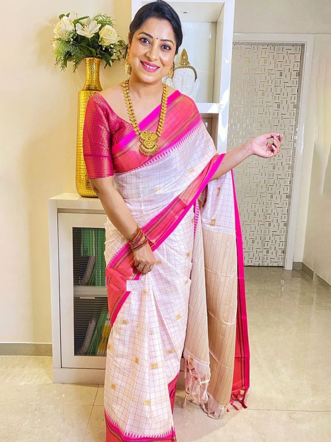 

A TO Z CART Pure Cotton Saree, Pink