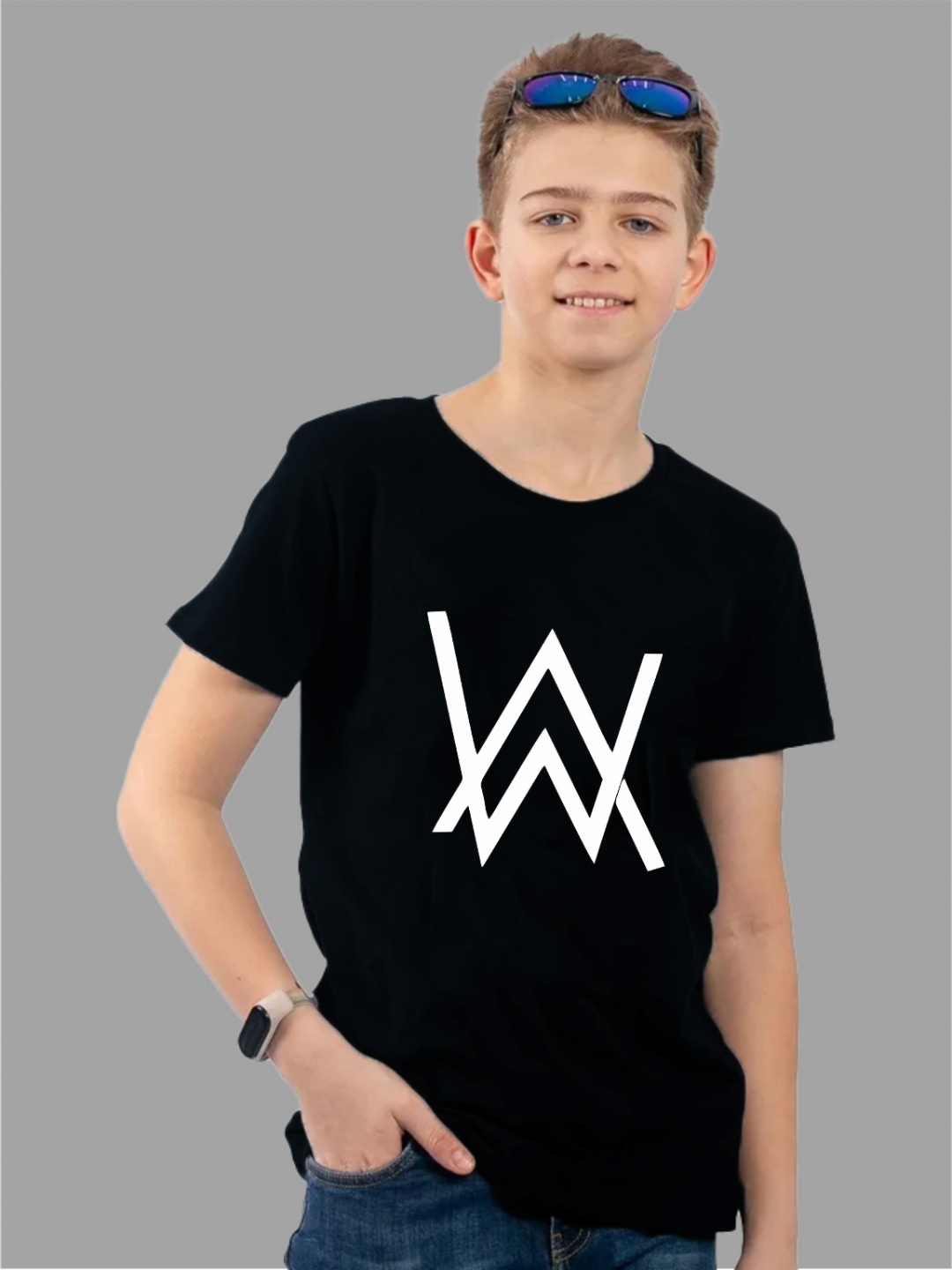

Uniplanet store Boys Typography Printed T-shirt, Black