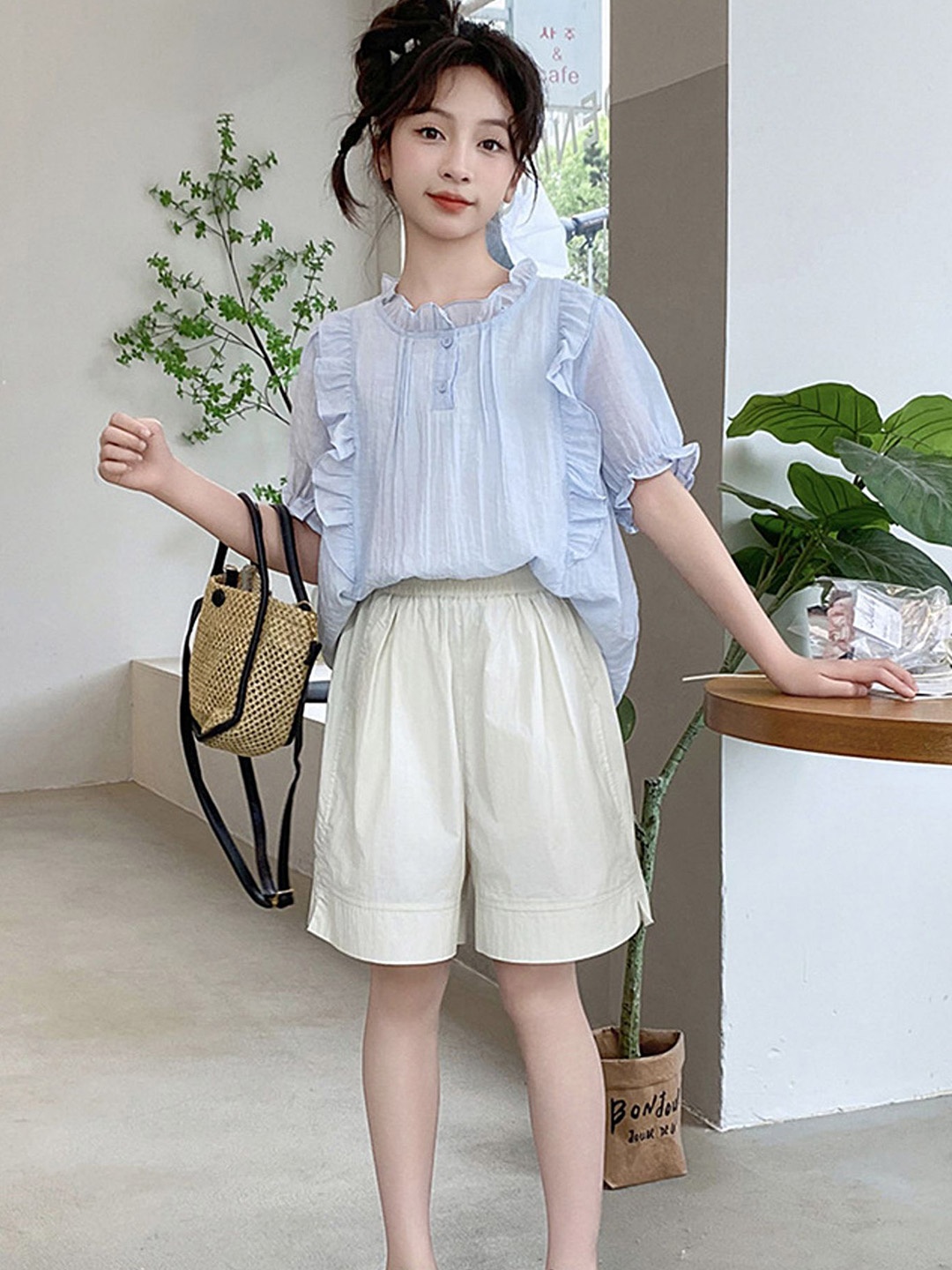 

LULU & SKY Girls Top with Shorts, Blue